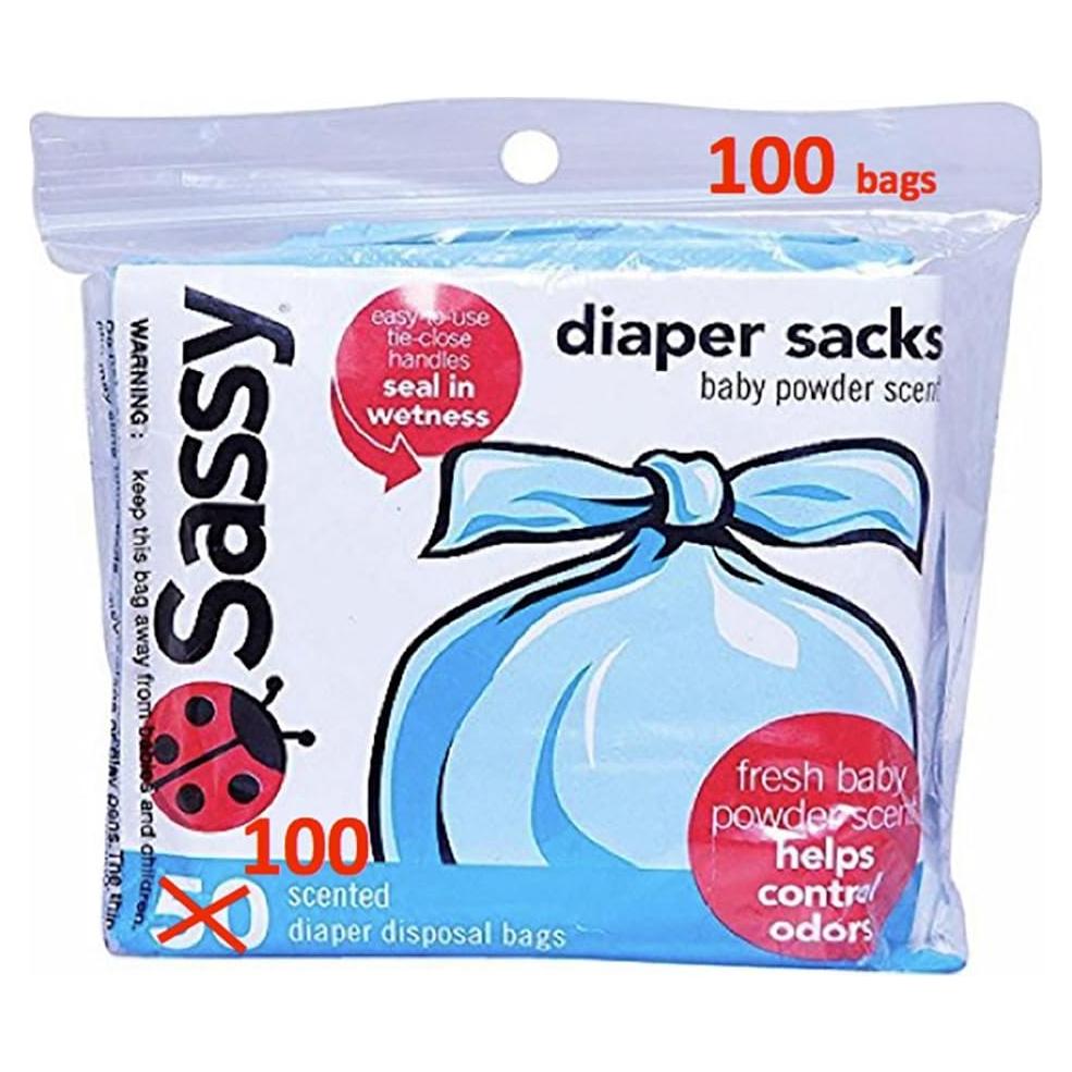 Bolsas Desechables para Pañales Sassy 100 Unidades Aroma Talco