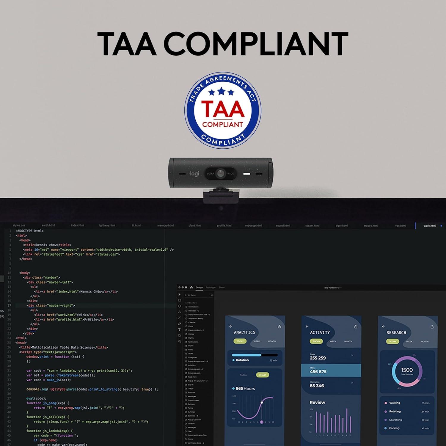 Webcam Logitech Brio 505 Full HD con micrófonos y obturador