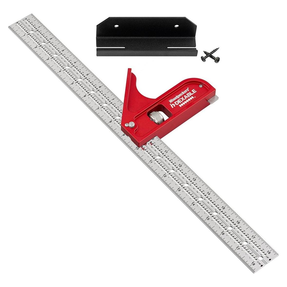 Cuadrado Combinado XL Woodpeckers 457 mm con Cabezas Intercambiables