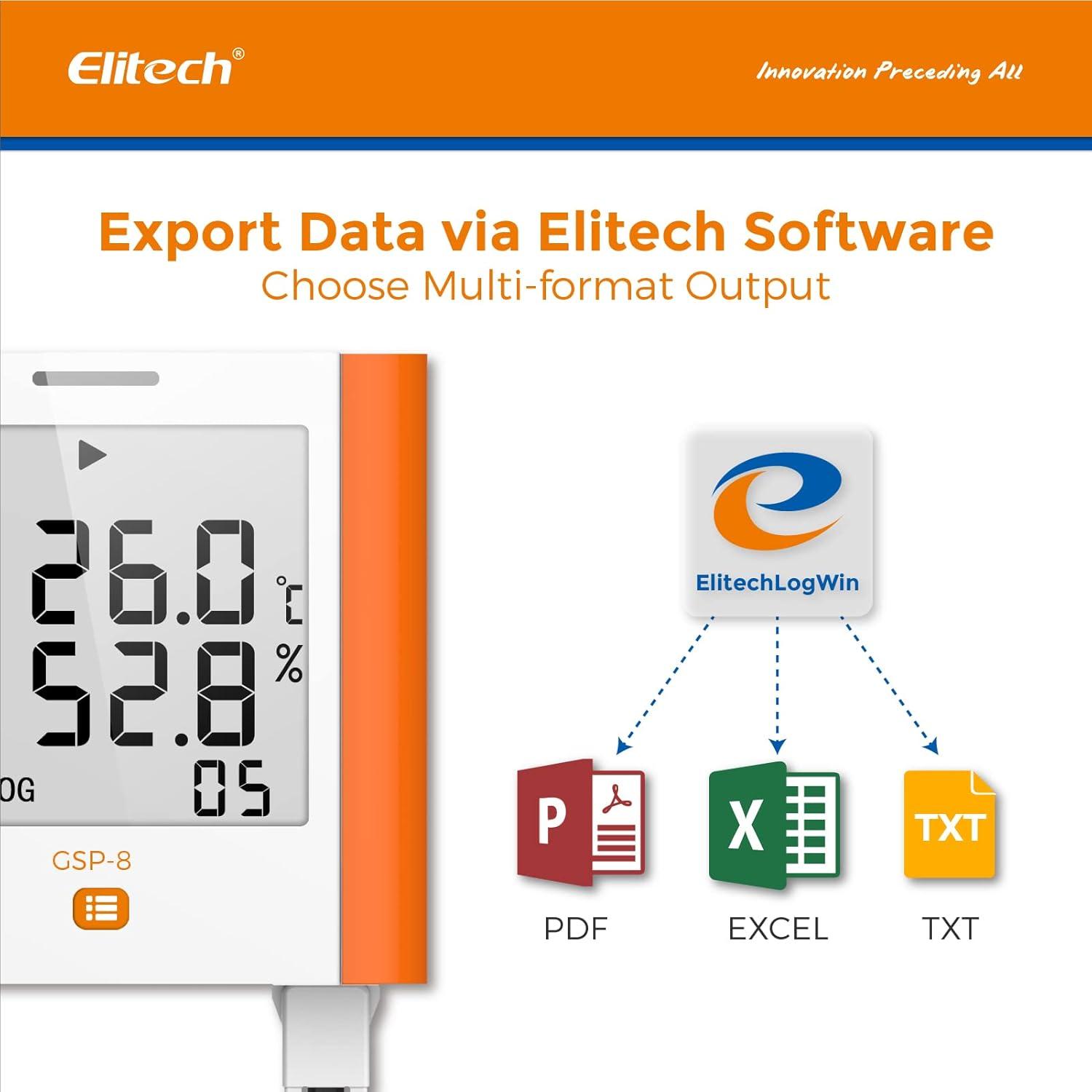 Registrador Digital de Temperatura y Humedad Elitech GSP-8
