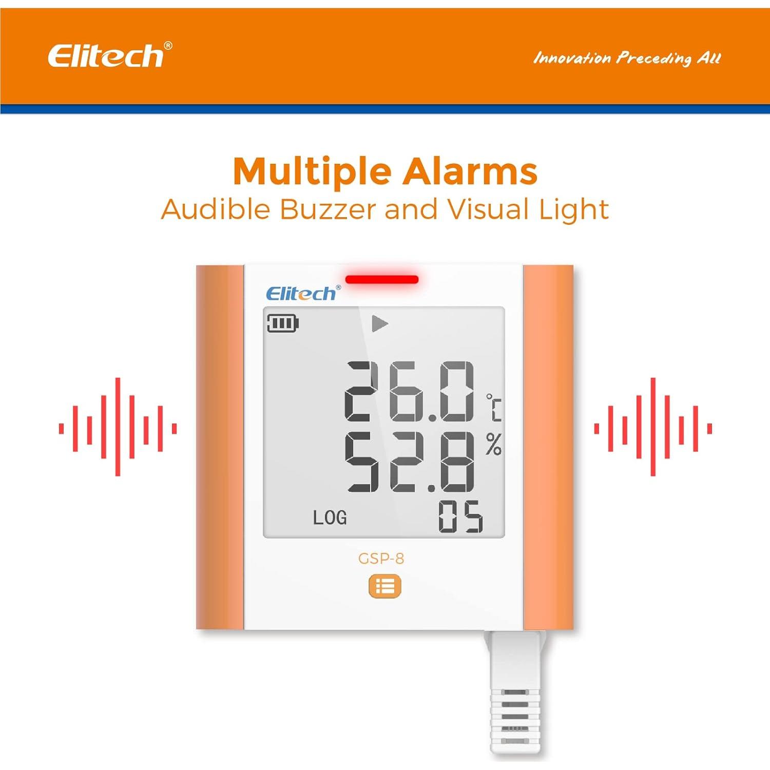 Registrador Digital de Temperatura y Humedad Elitech GSP-8