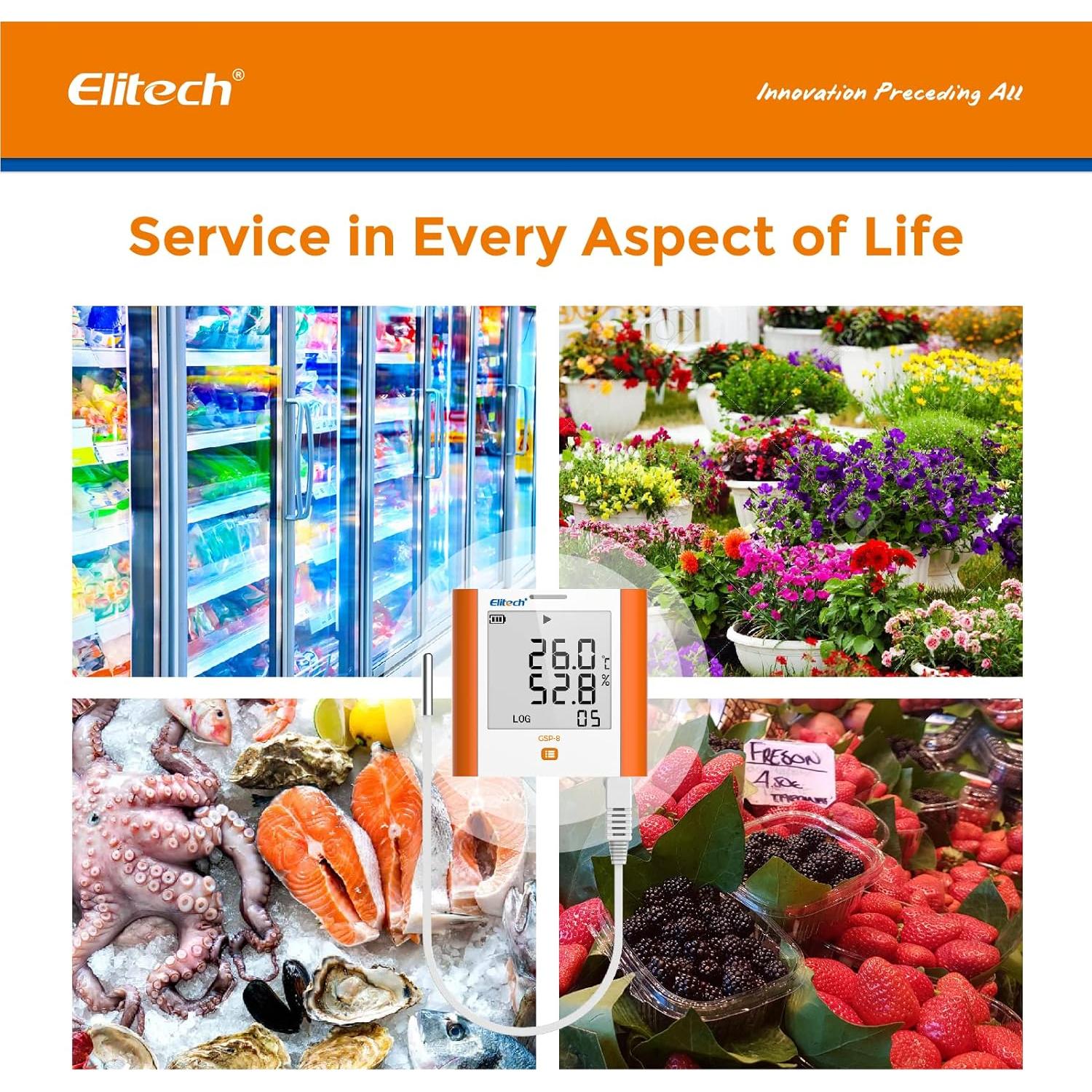 Registrador Digital de Temperatura y Humedad Elitech GSP-8