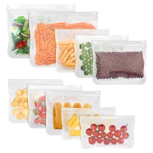 Paquete de 10 Bolsas Reutilizables Genérico 3 Tamaños Verde