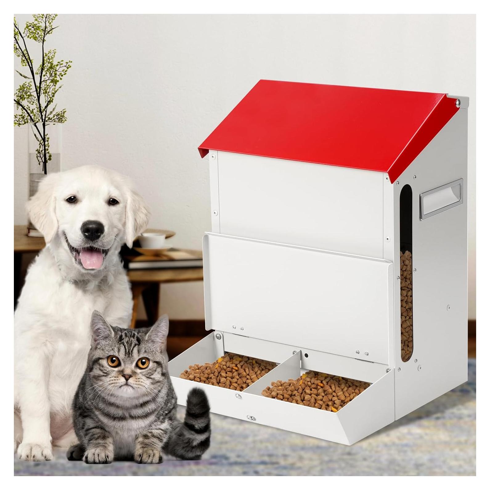 Comedero Automático Doble para Gatos PAULOZYN 12L Gravedad