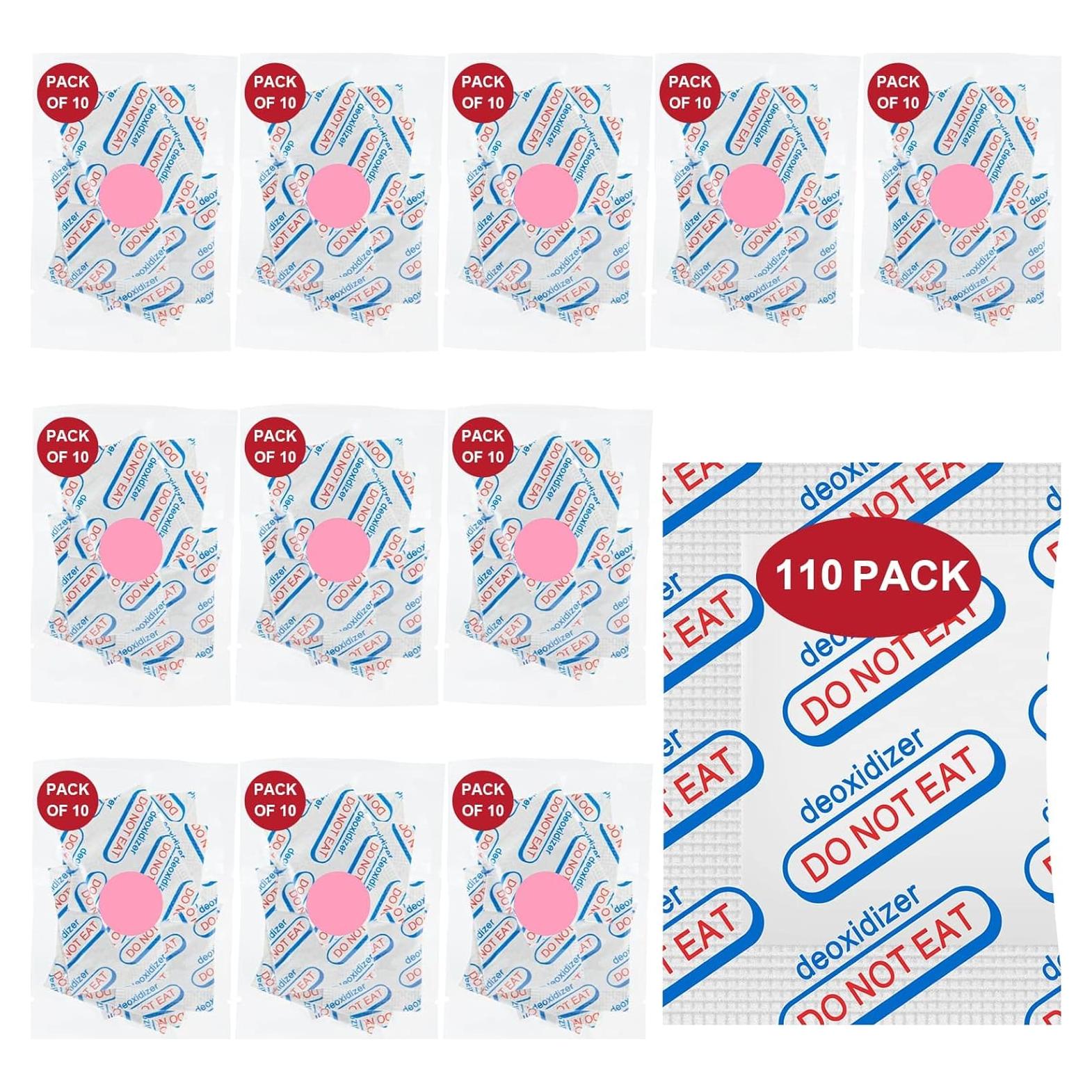 Absorbentes de Oxígeno Grado Alimenticio LinsKind 110 Paquetes 100CC