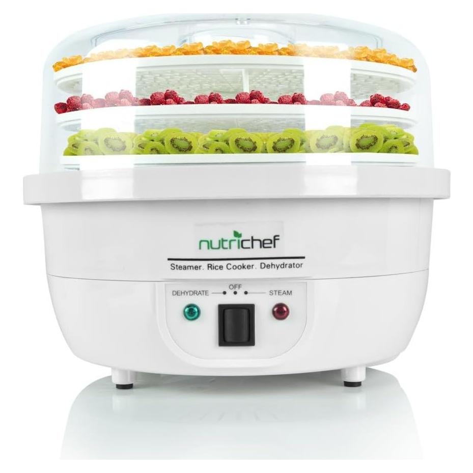 Deshidratador y Vaporera NutriChef PKFDSRC10WT 3 en 1 Blanco