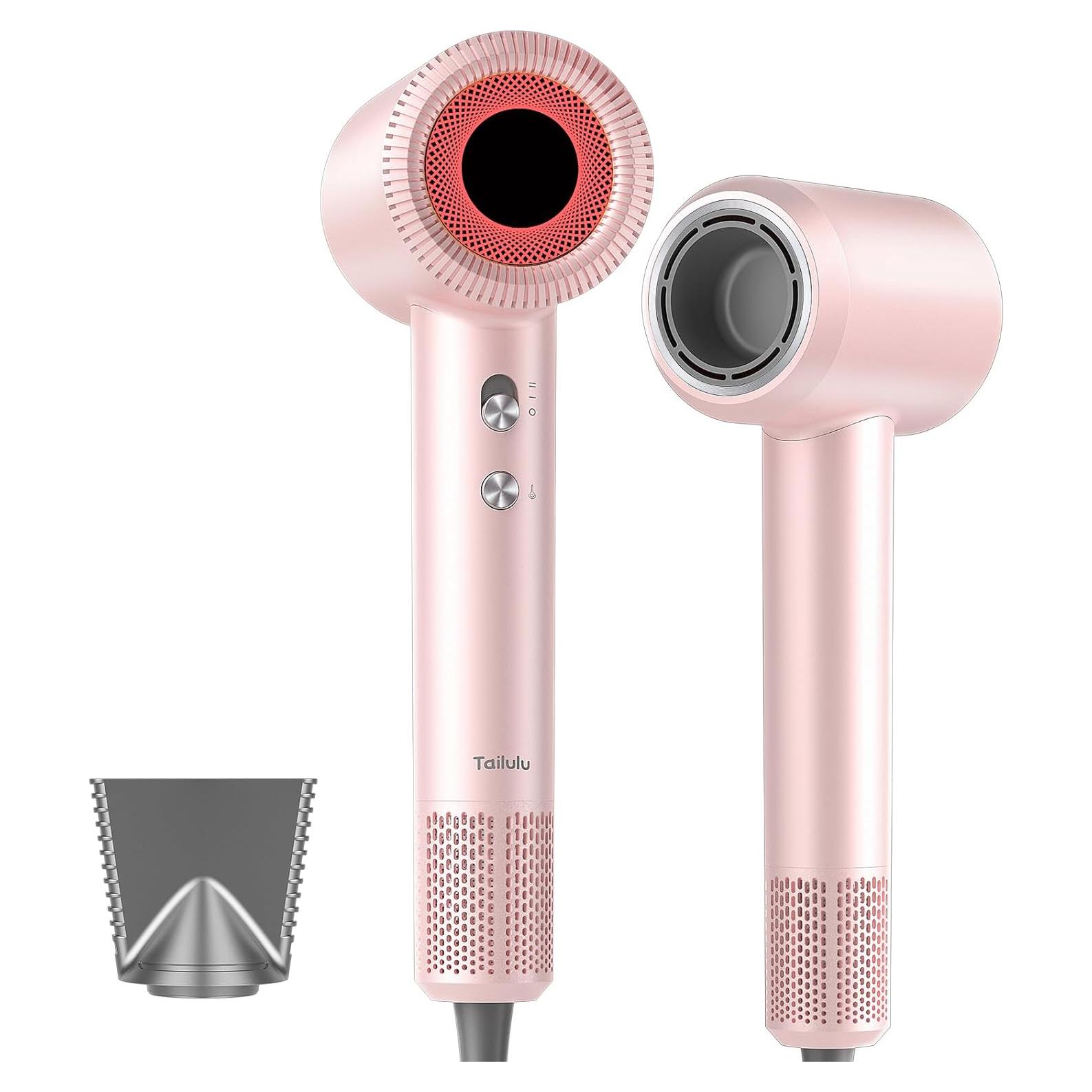 Secador de Pelo Iónico Tailulu 160000 RPM Rosa Portátil