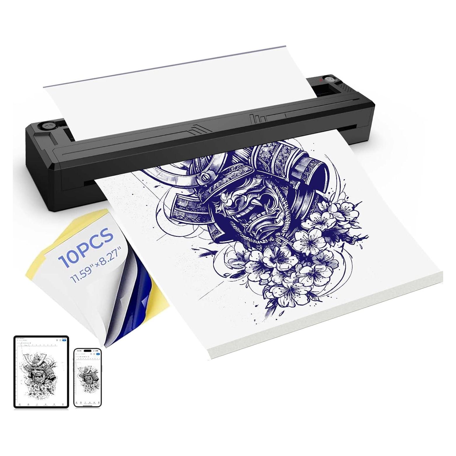 Impresora de Plantillas de Tatuaje TOHUNZO M8 Inalámbrica Bluetooth