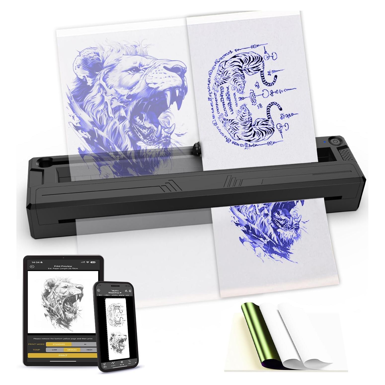 Impresora Térmica Inalámbrica Sacnahe M8 para Tatuajes A4