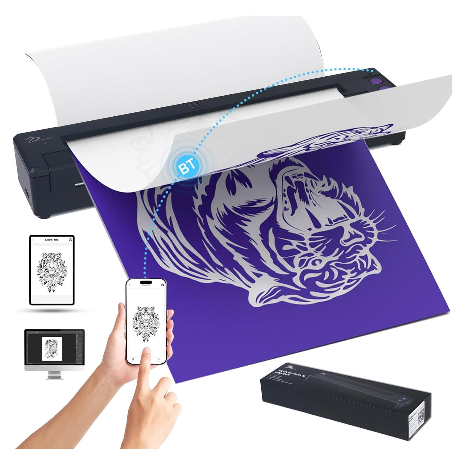 Impresora de Plantillas de Tatuaje Emalla P8006 Bluetooth 2500mAh