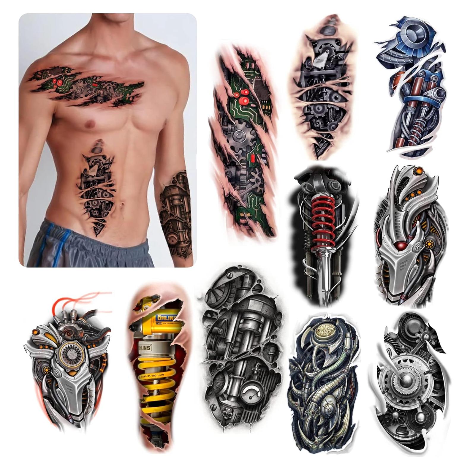 Tatuajes Temporales 3D Roarhowl Diseño 5 para Hombres y Mujeres