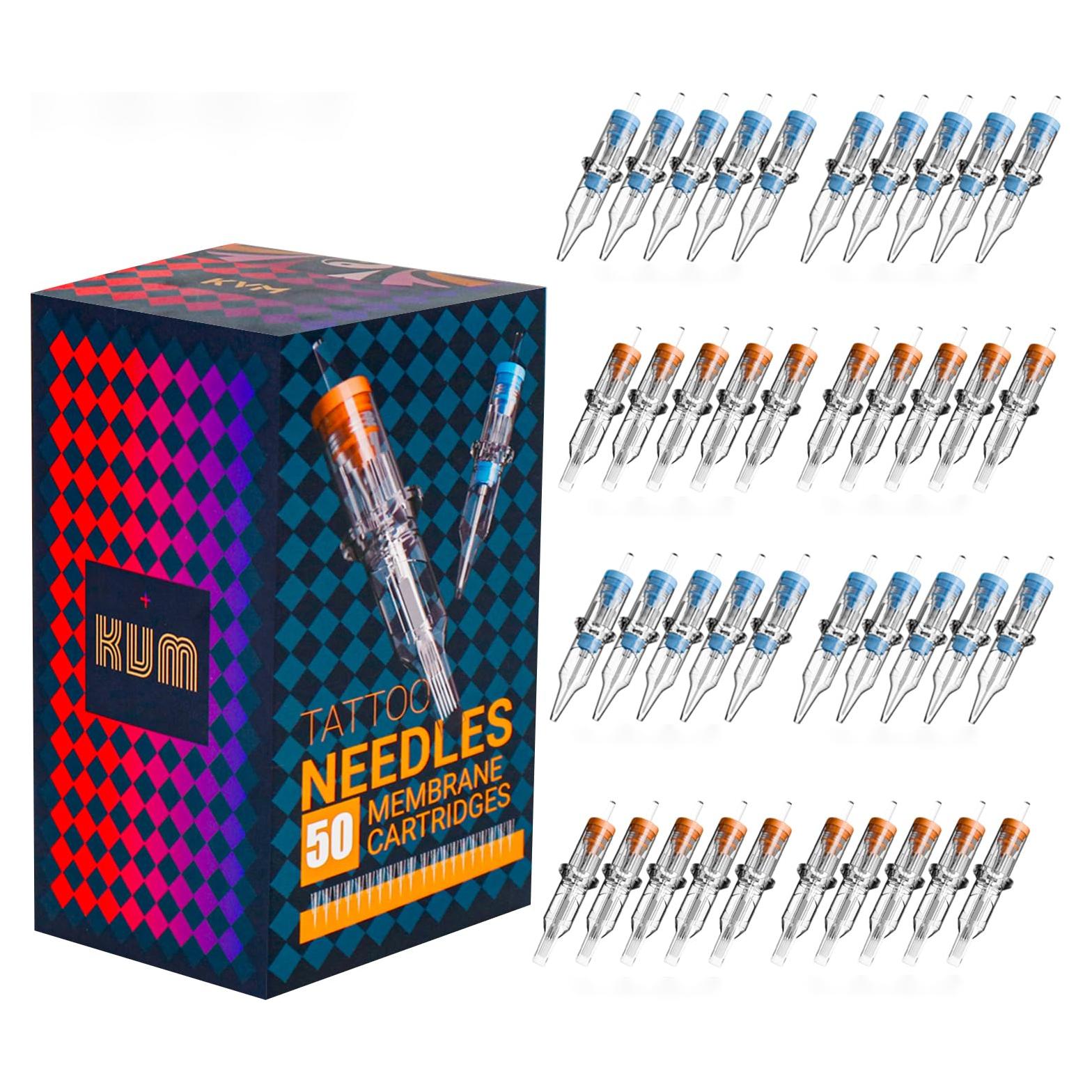 Cartuchos de Aguja de Tatuaje KVM 50 pcs RL RS RM Desinfectados
