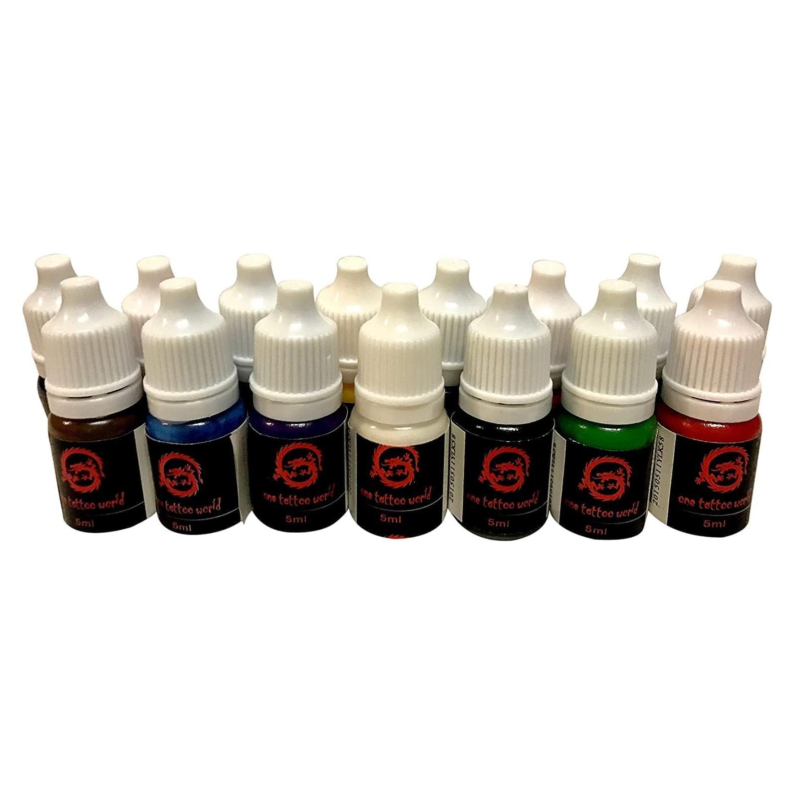 Juego de Tinta para Tatuajes One Tattoo World 15 Colores 5ml