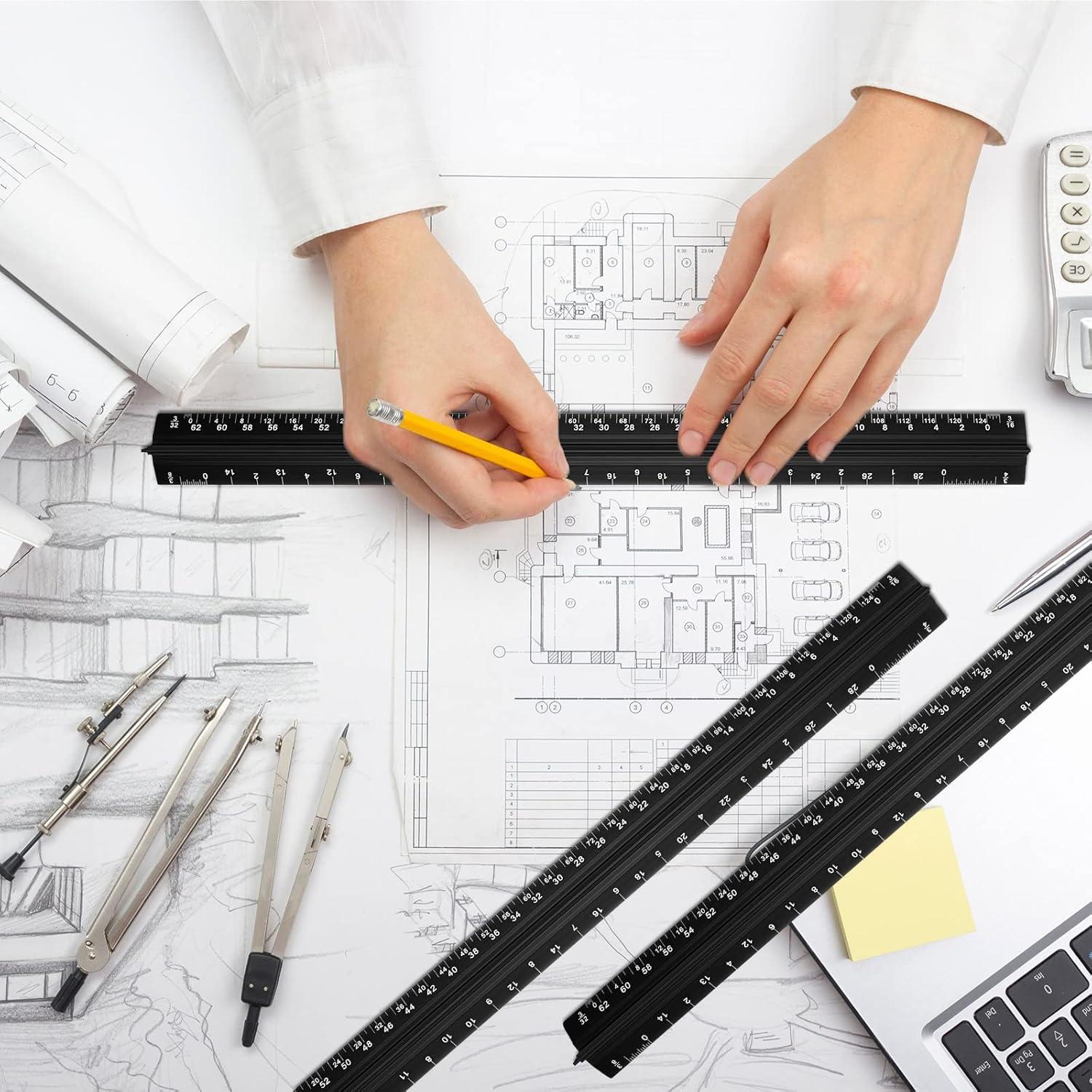 Juego de 10 Reglas Triangulares Macarrie 30.48 cm Aluminio