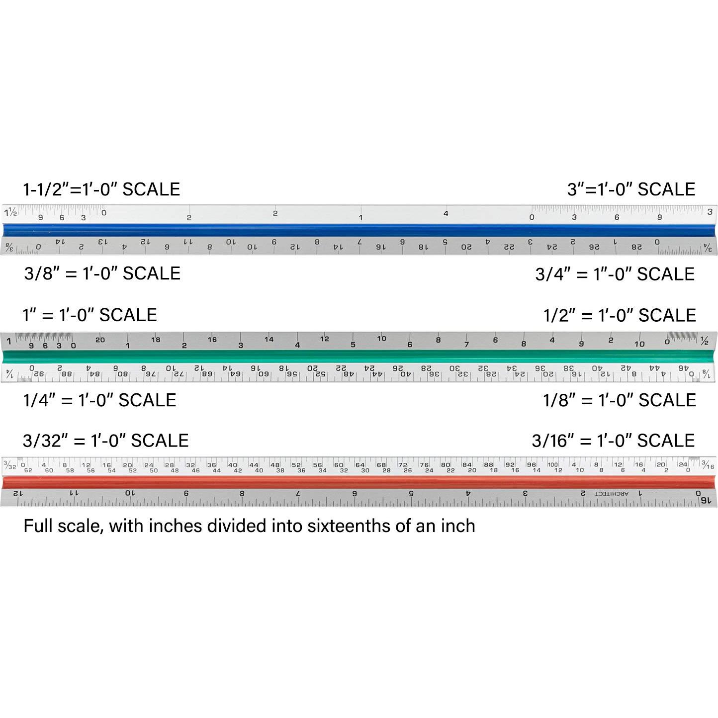 Paquete de 3 Reglas Triangulares Nicunom de Aluminio 30.48 cm