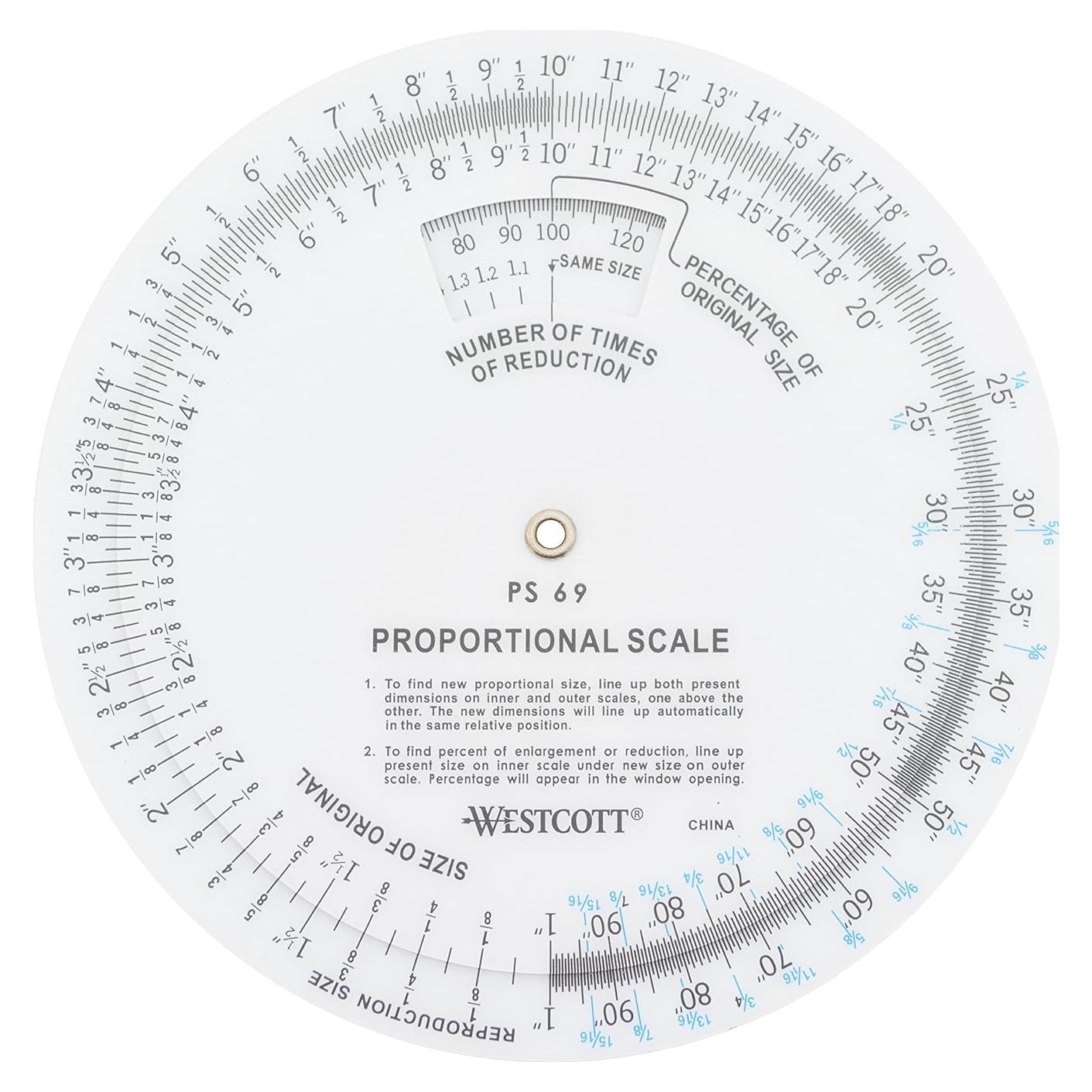 Escala Proporcional Westcott PS-69 13.34 cm Blanca