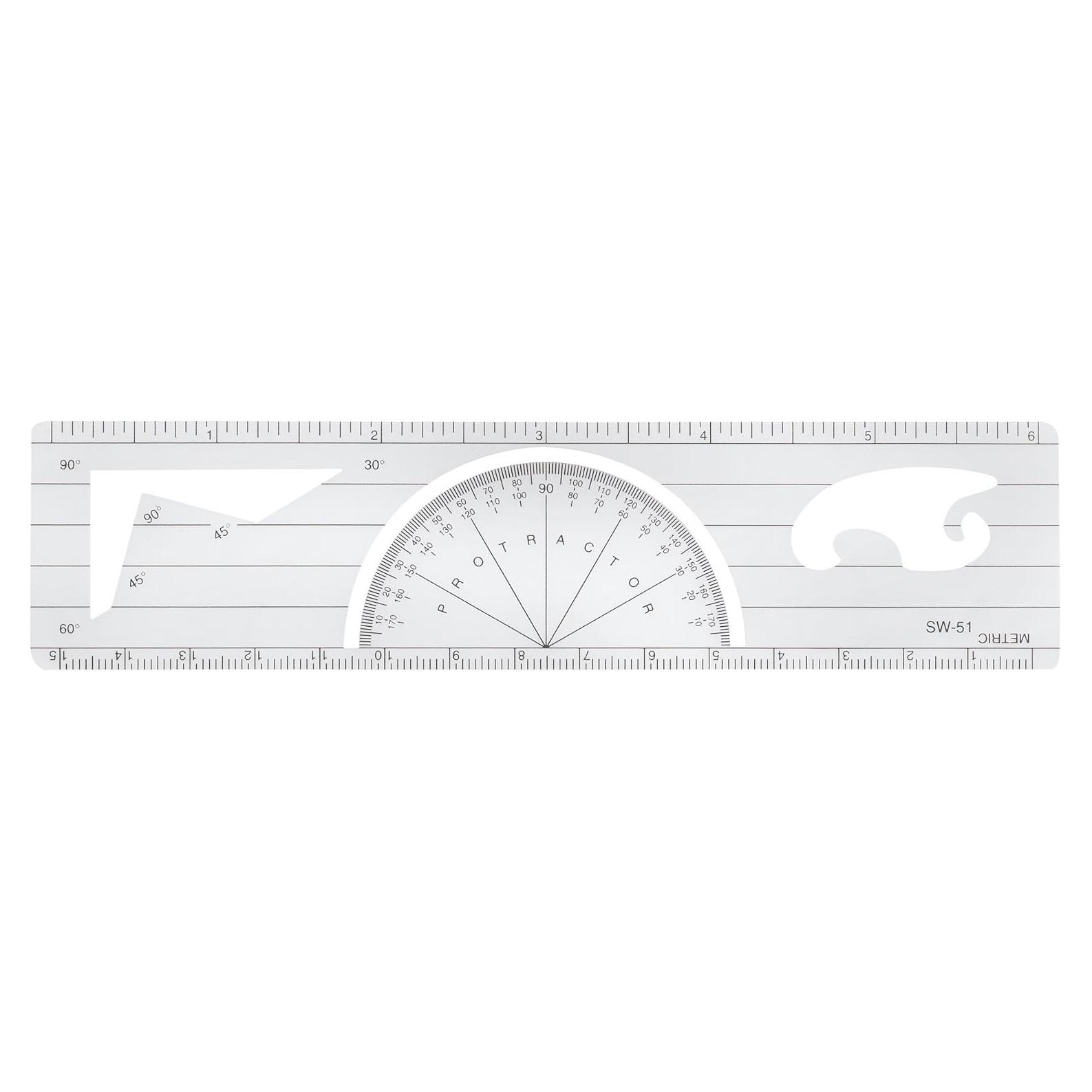 Regla Transportadora Westcott 15 cm Transparente 180°