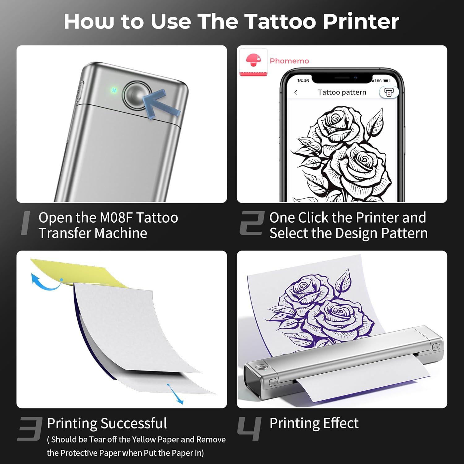 Impresora de Plantillas Tatuajes ItriAce M08F Bluetooth Portátil