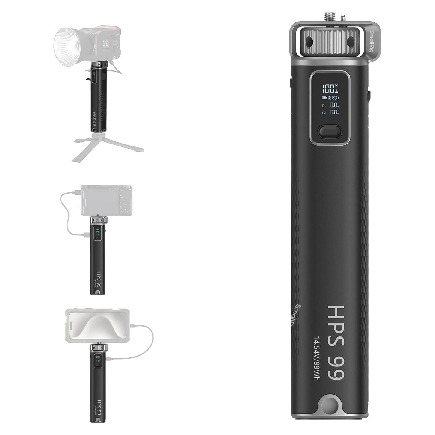 Empuñadura de Batería SMALLRIG 99Wh 6800mAh Carga Rápida USB-C