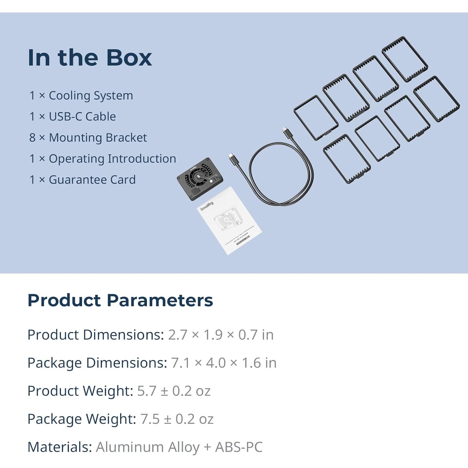 Sistema de Enfriamiento Externo SMALLRIG 4815 para Cámaras