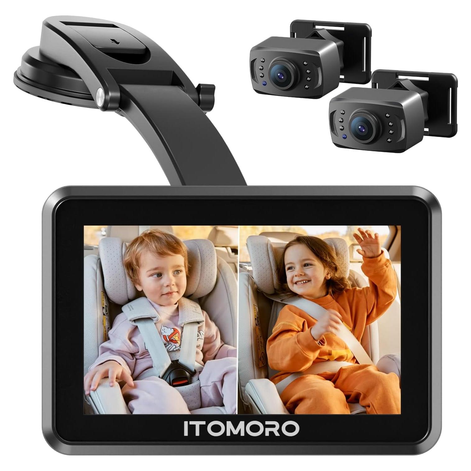 Cámara de Auto para Bebés Itomoro HD 1080P con Pantalla 5"