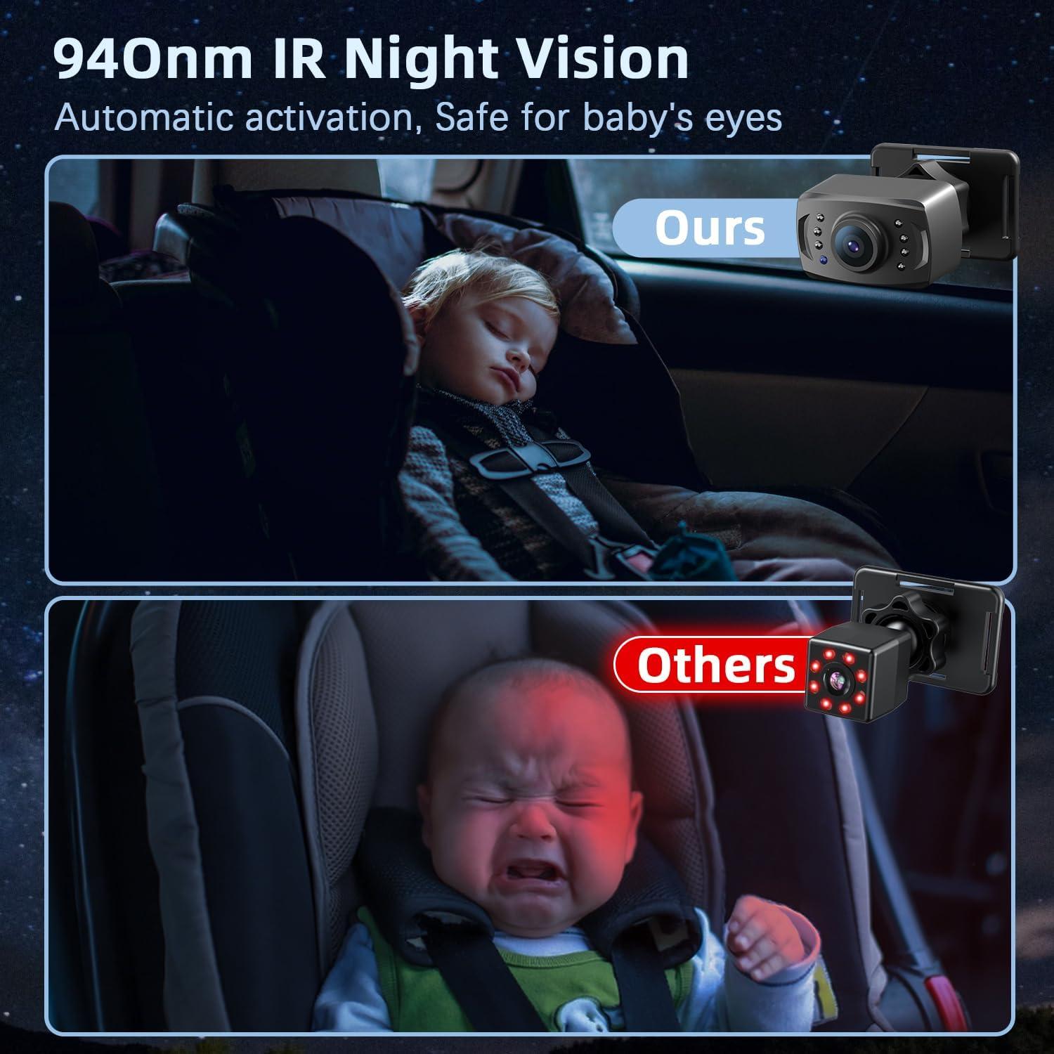 Cámara de Auto para Bebés Itomoro HD 1080P con Pantalla 5"