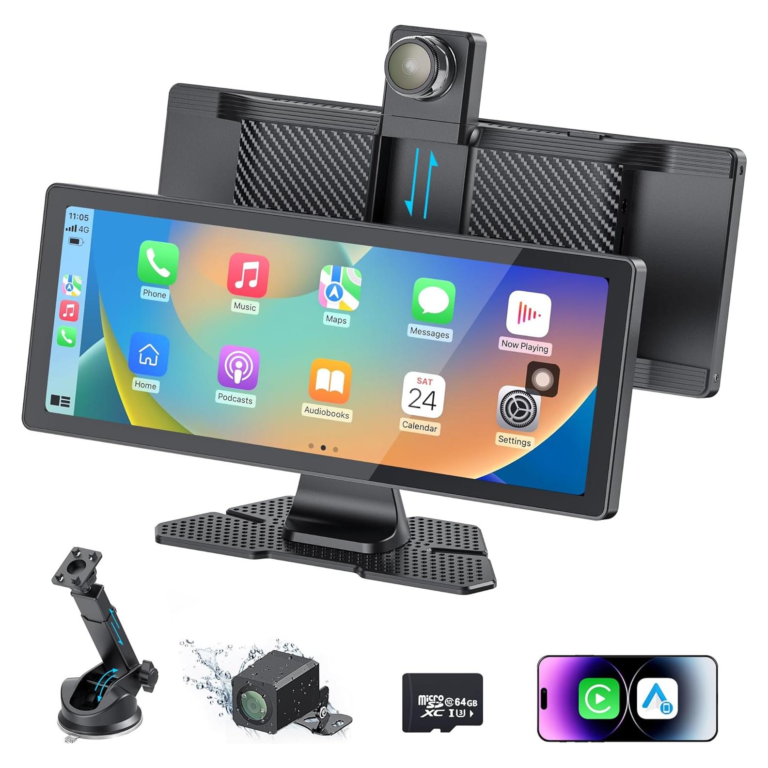 Pantalla Inalámbrica 10.26" Missee CarPlay 4K HD GPS