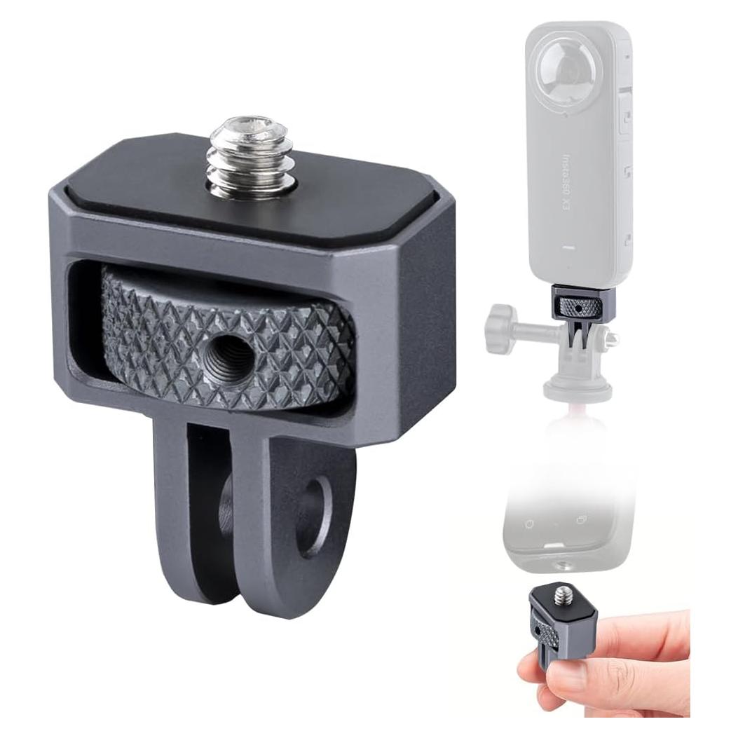 Adaptador de Montaje de Aluminio CNC 1/4" para GoPro y Cámaras