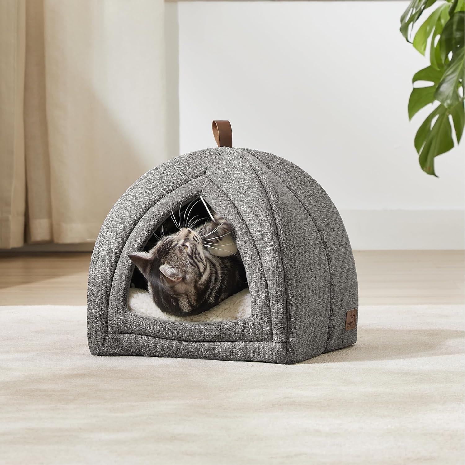 Cama para Gatos Bedsure 2 en 1 con Almohada Removible