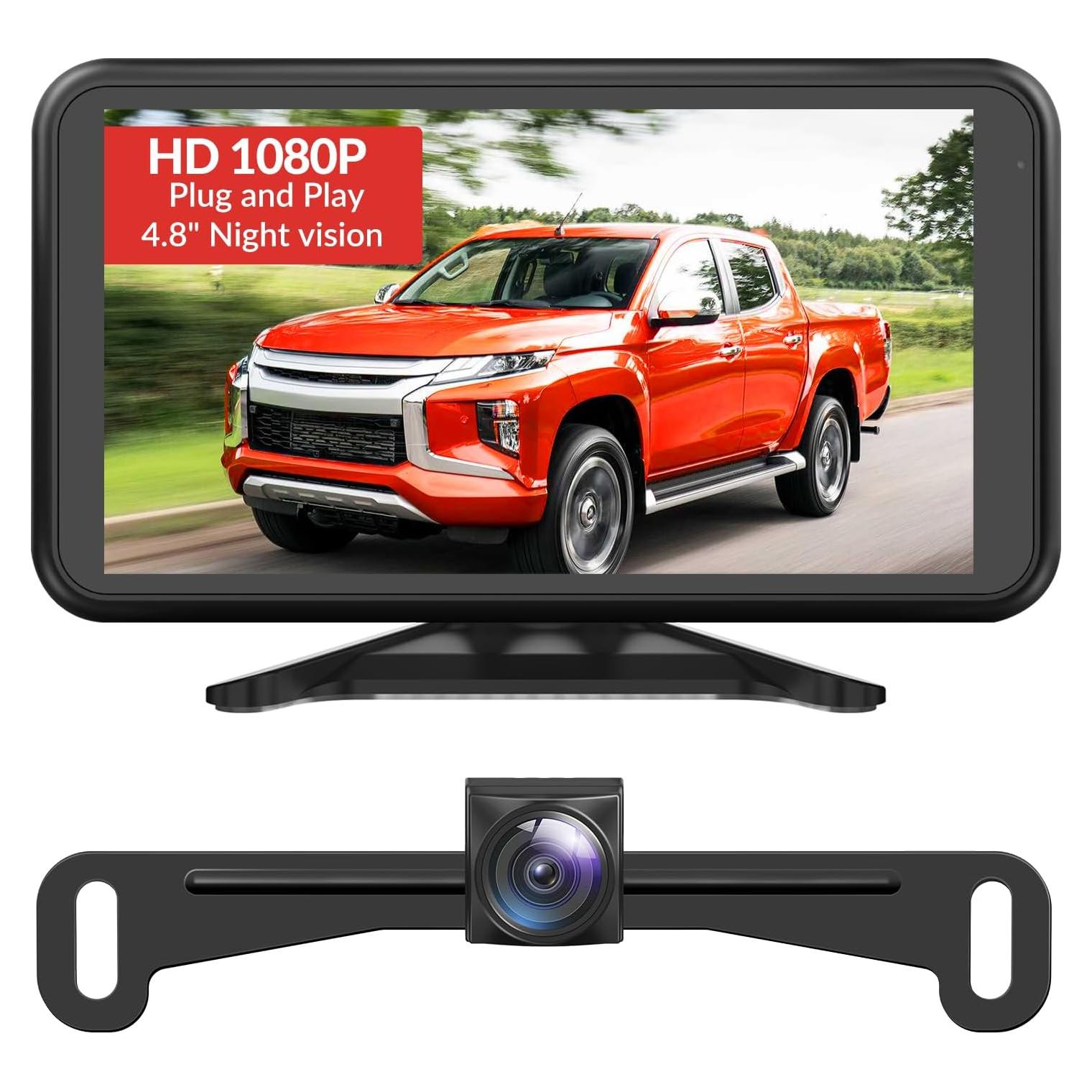 Cámara de Respaldo AUTO-VOX 1080P IP69K 3X Zoom para Vehículos