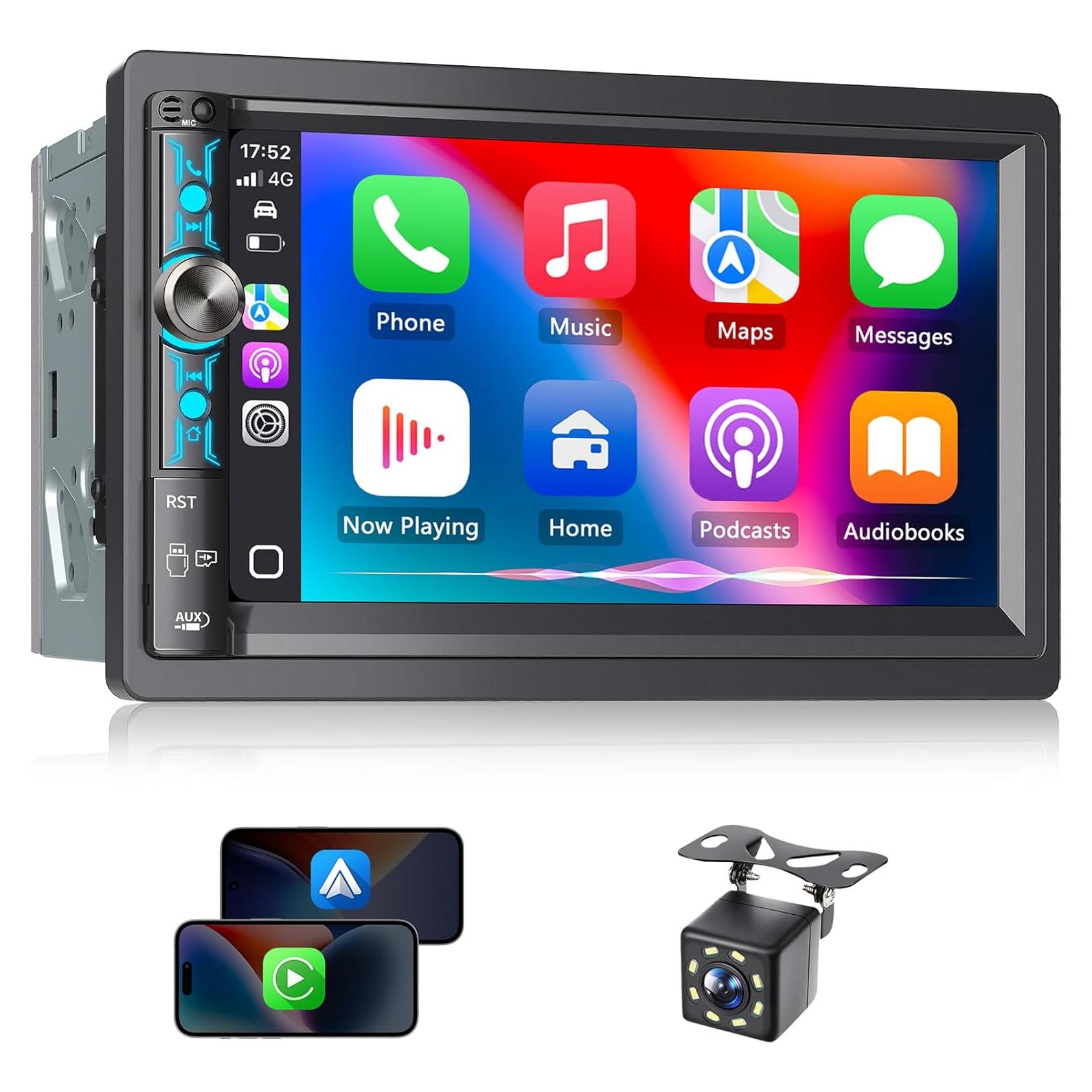 Estéreo de coche Kissound KS9701 Doble DIN 7" Bluetooth CarPlay