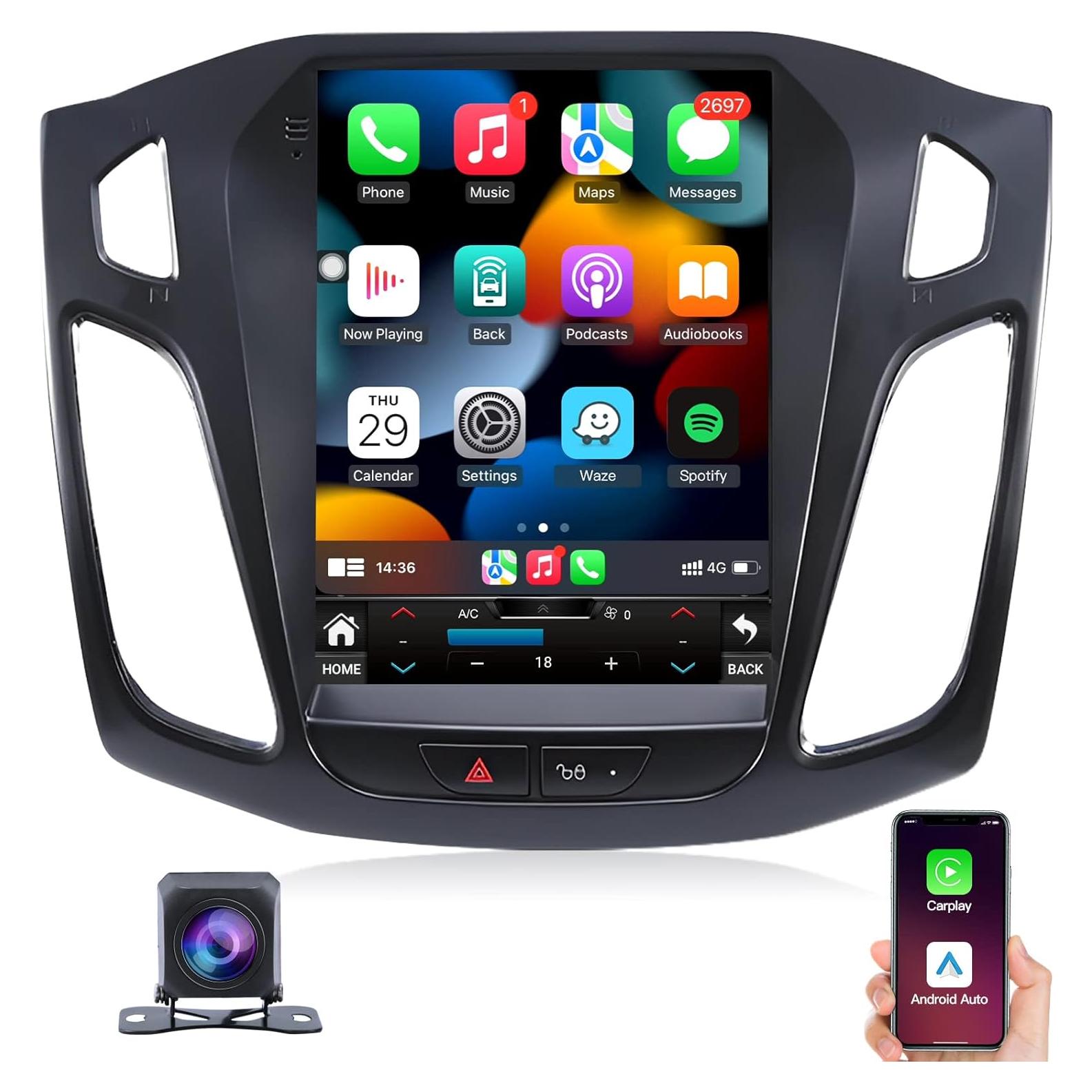 Estéreo de Coche Ford Focus 2012-2018 10.4" Android 12 GPS