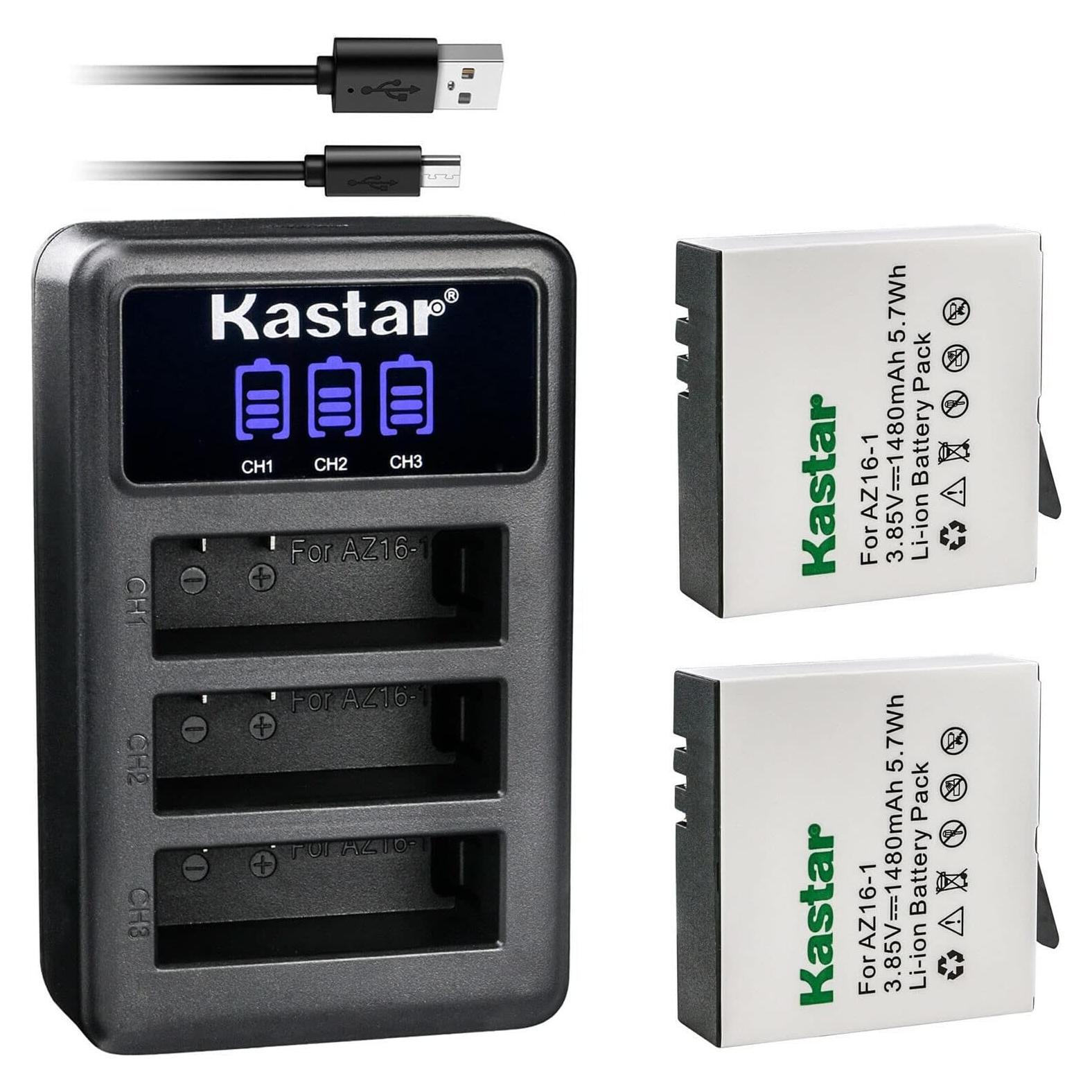 Cargador Triple USB Kastar + 2 Baterías 1480mAh para Xiaomi YI