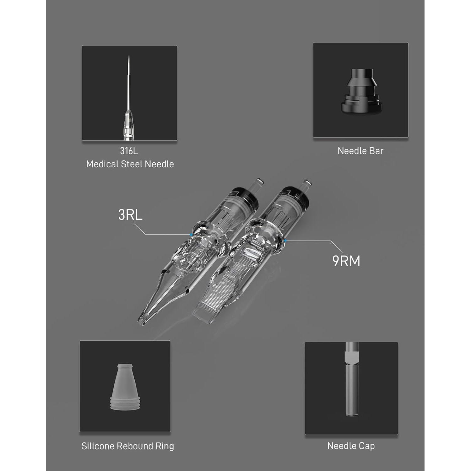 Kit de Tatuaje Inalámbrico YILONG con Batería 1400 mAh y Agujas