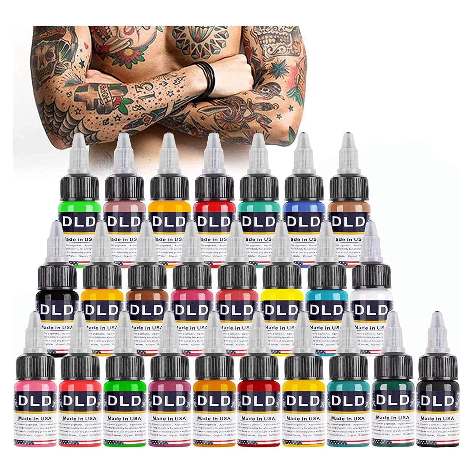 Set de Tinta Profesional BAODELI 25 Colores 15 ml para Tatuajes