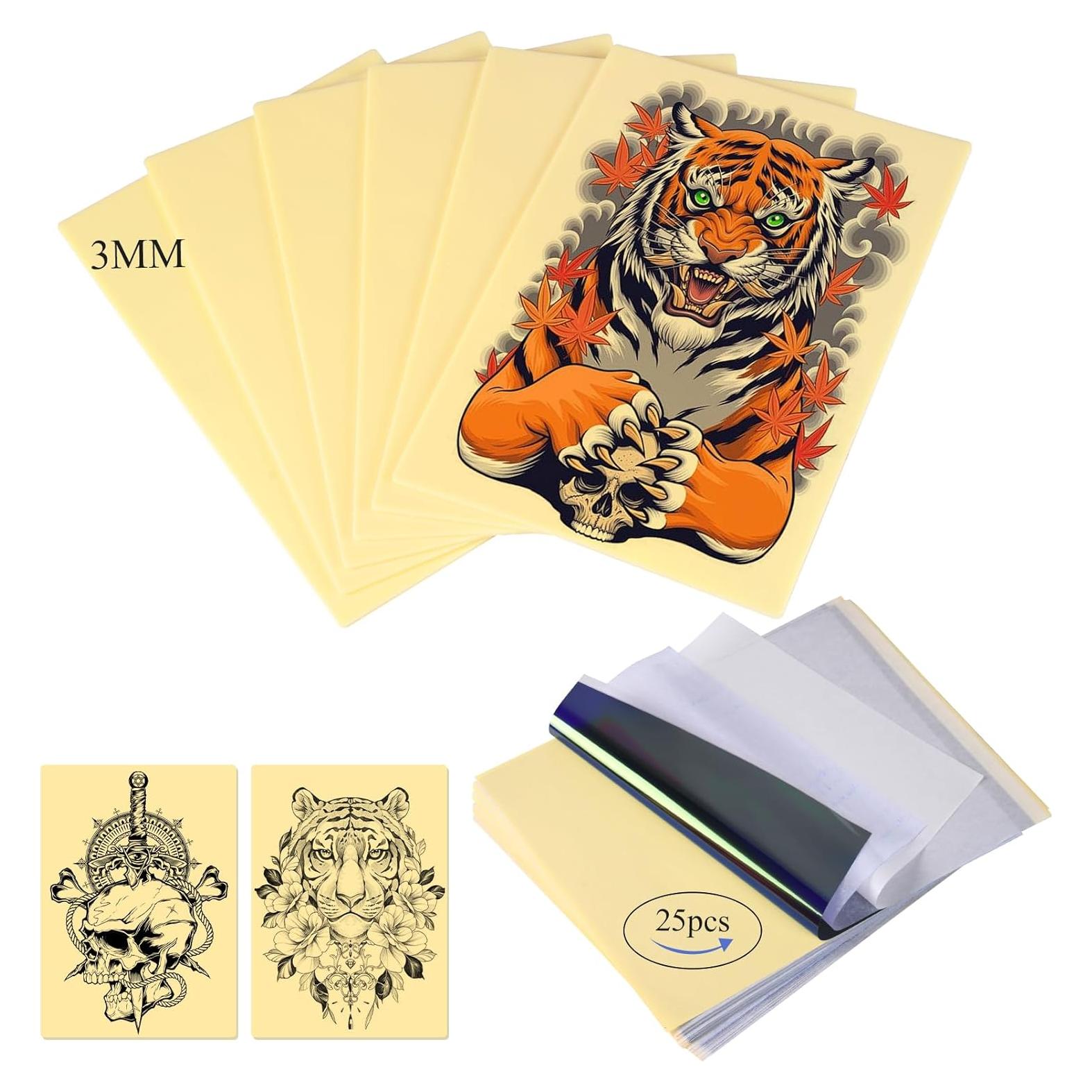 Kit de Práctica de Tatuaje FTOYIN 31 Piezas Piel y Papel