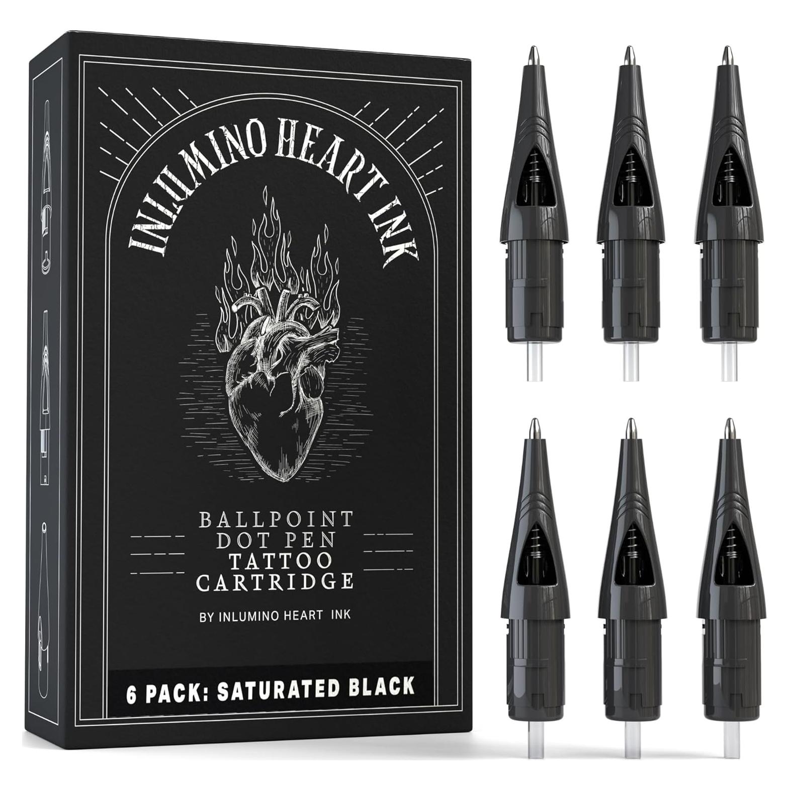 Cartuchos de bolígrafo Inlumino Heart Ink - Tinta negra - 6 unidades