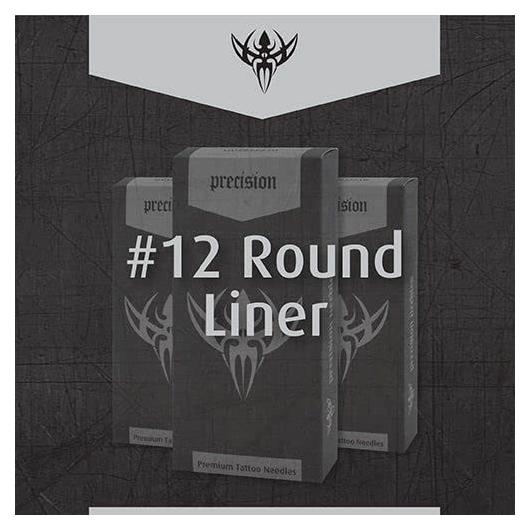 Agujas de Tatuaje #12 Liner Redondo 3.5mm 50 Unidades