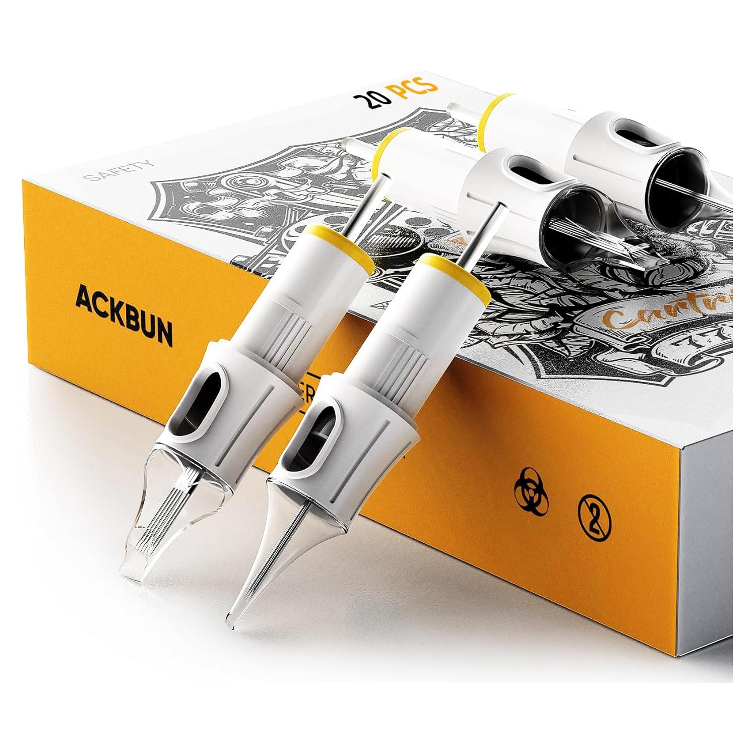 20 Agujas de Cartucho para Tatuaje Ackbun 1207RL Desechables