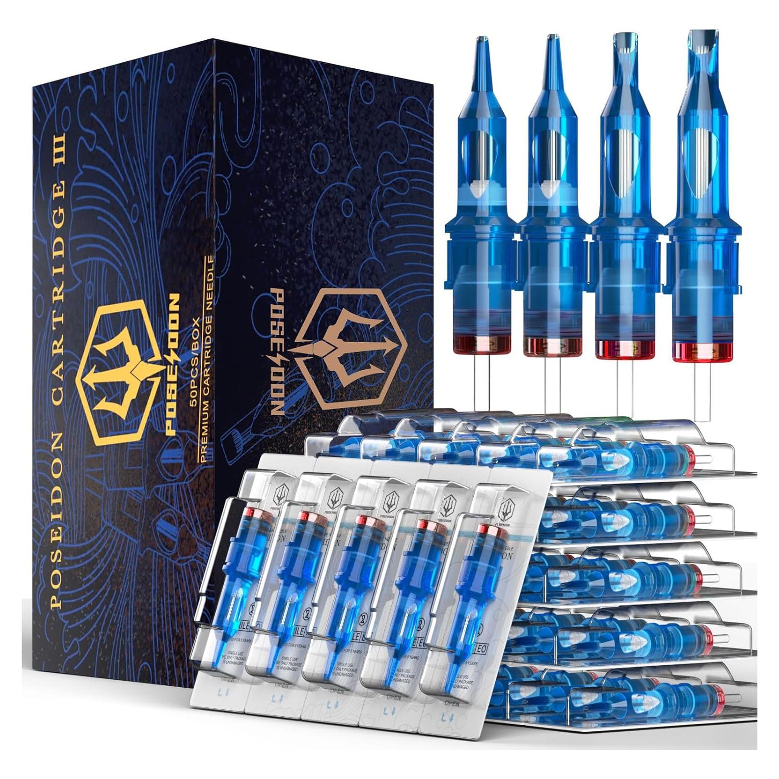Agujas de Cartucho para Tatuaje POSEIDON V3 50PCS Estériles