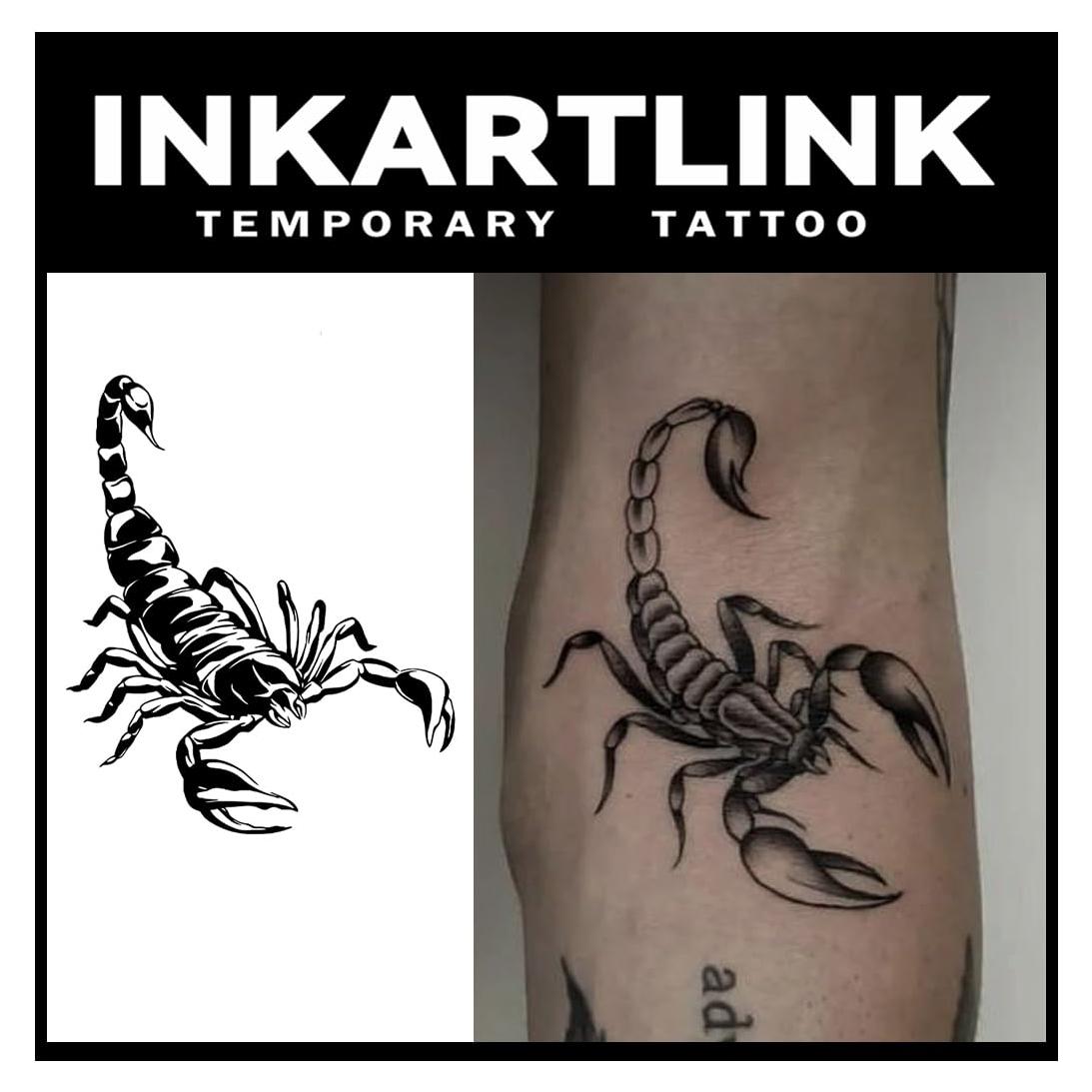 Tatuaje Semipermanente INKARTLINK Escorpión 2 Hojas 12x6cm