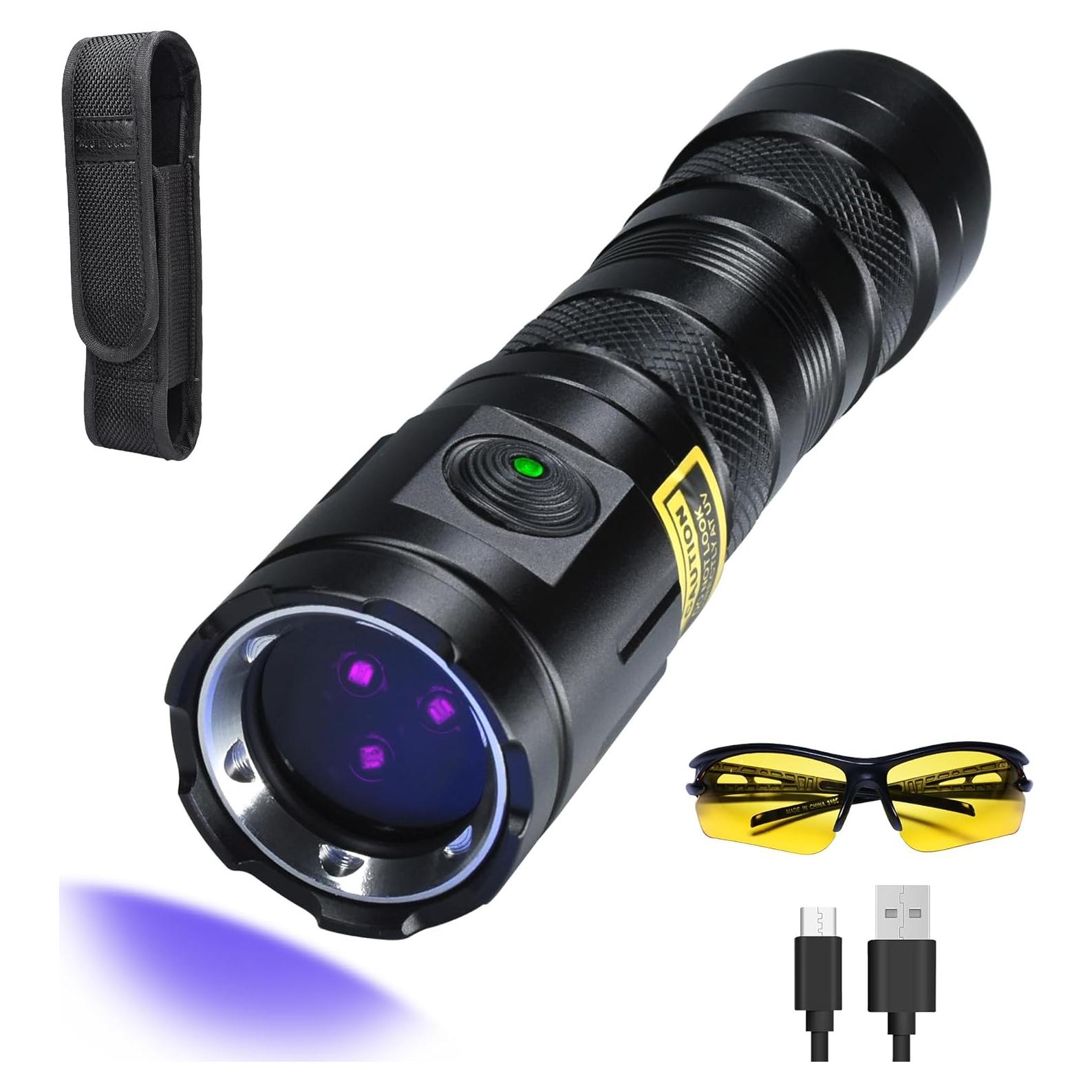 Linterna UV DARKDAWN 365nm Recargable USB-C 20W IPX4