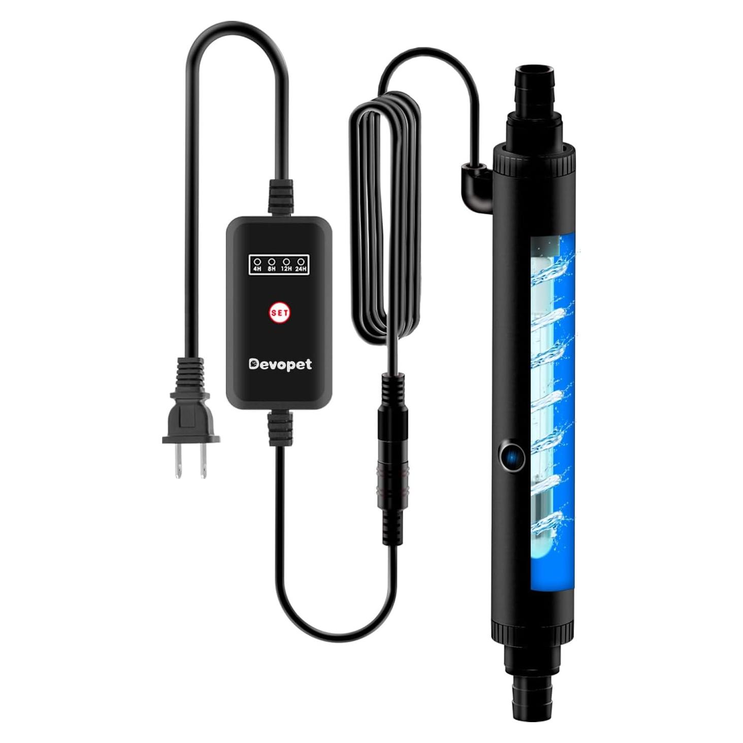 Luz U-V para Acuario Devopet 6W con Temporizador y Protección