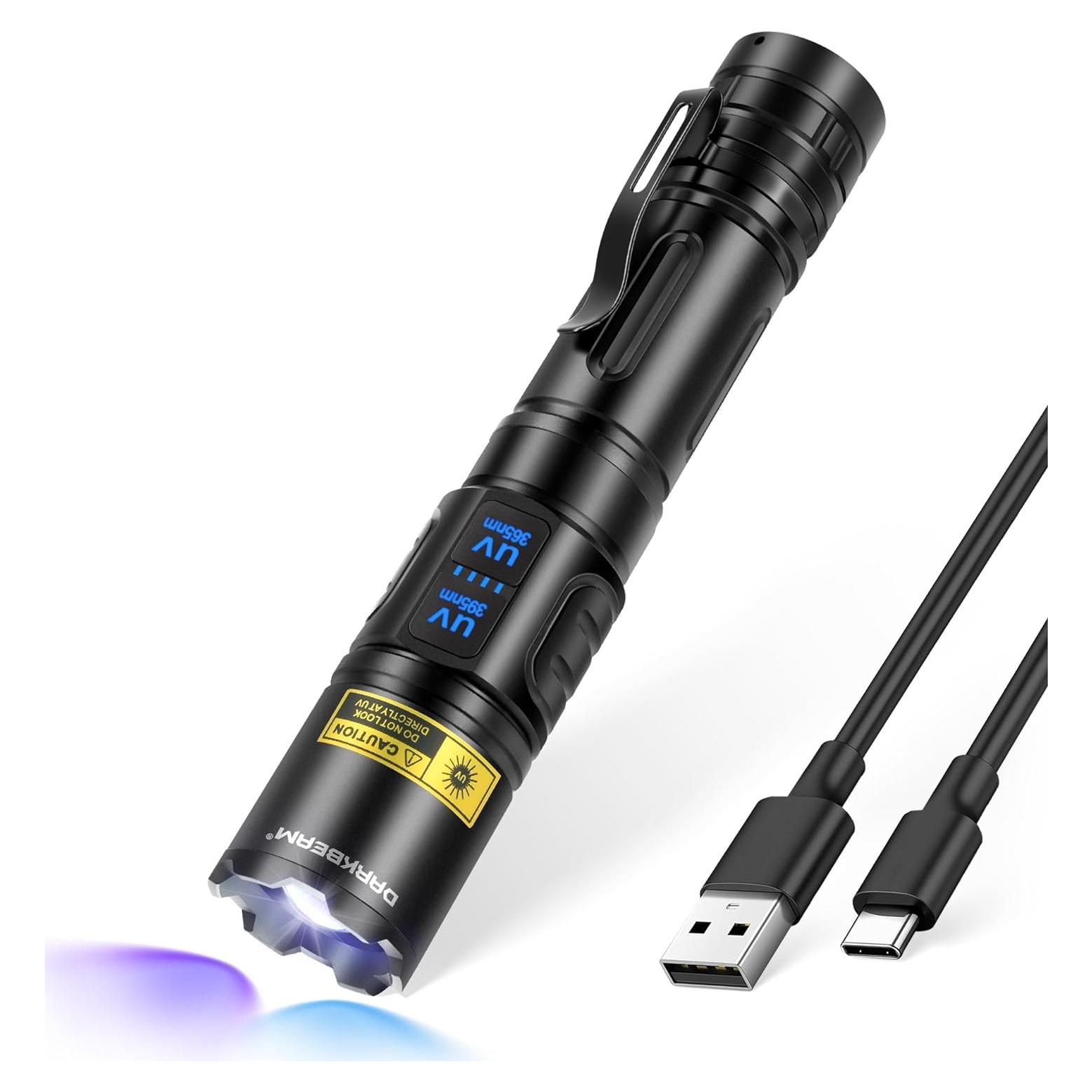 Linterna UV DARKBEAM 365nm y 395nm Recargable USB 10W