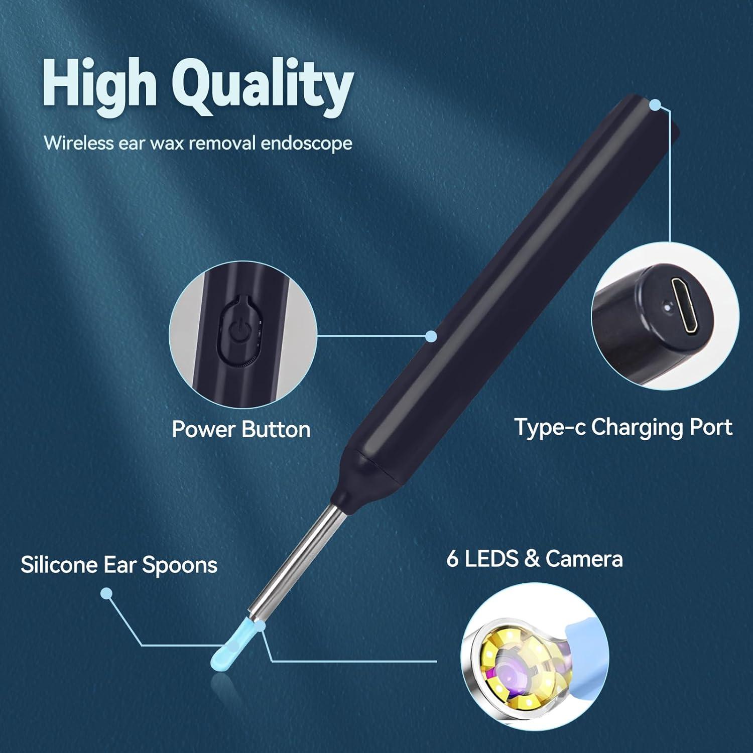 Kit de Eliminación de Cerumen Herolland con Cámara 7 Piezas