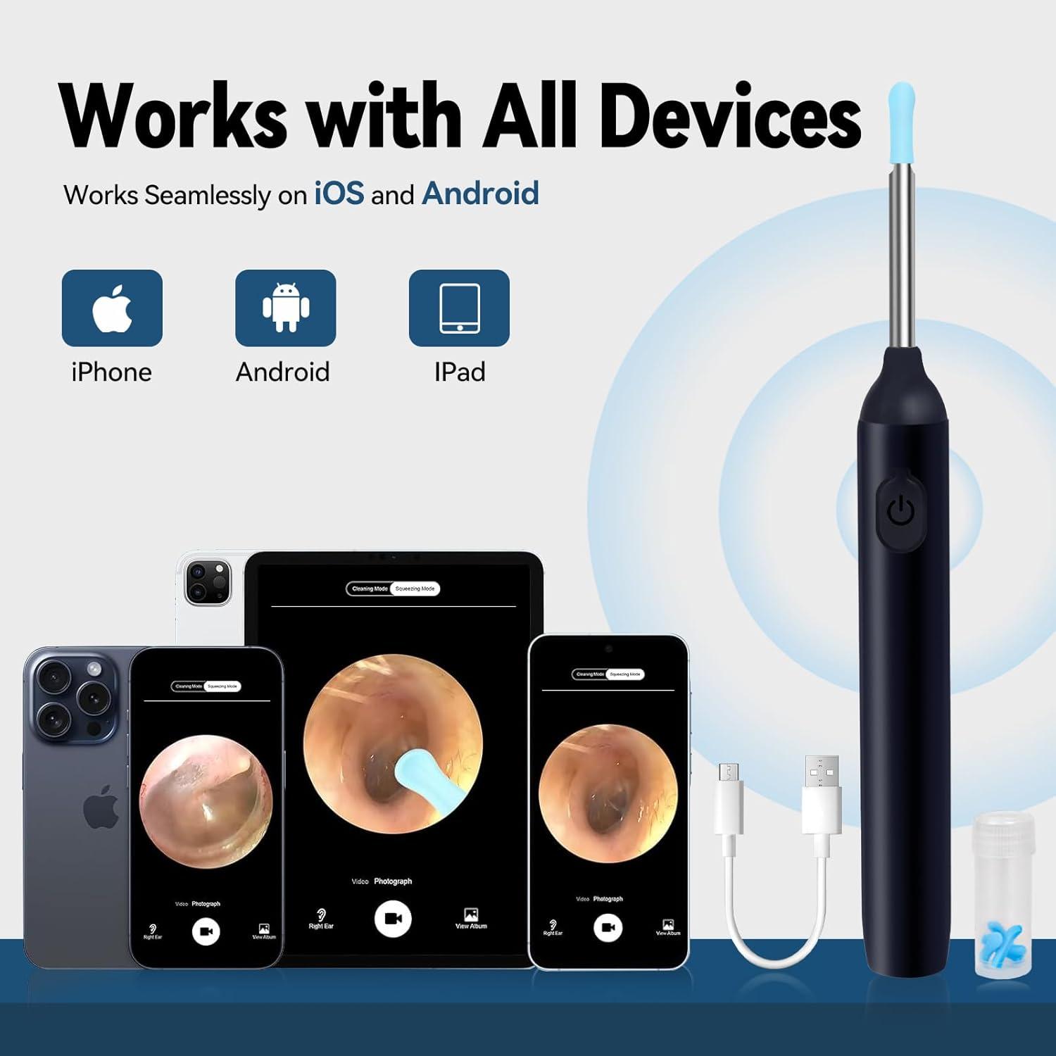 Kit de Eliminación de Cerumen Herolland con Cámara 7 Piezas