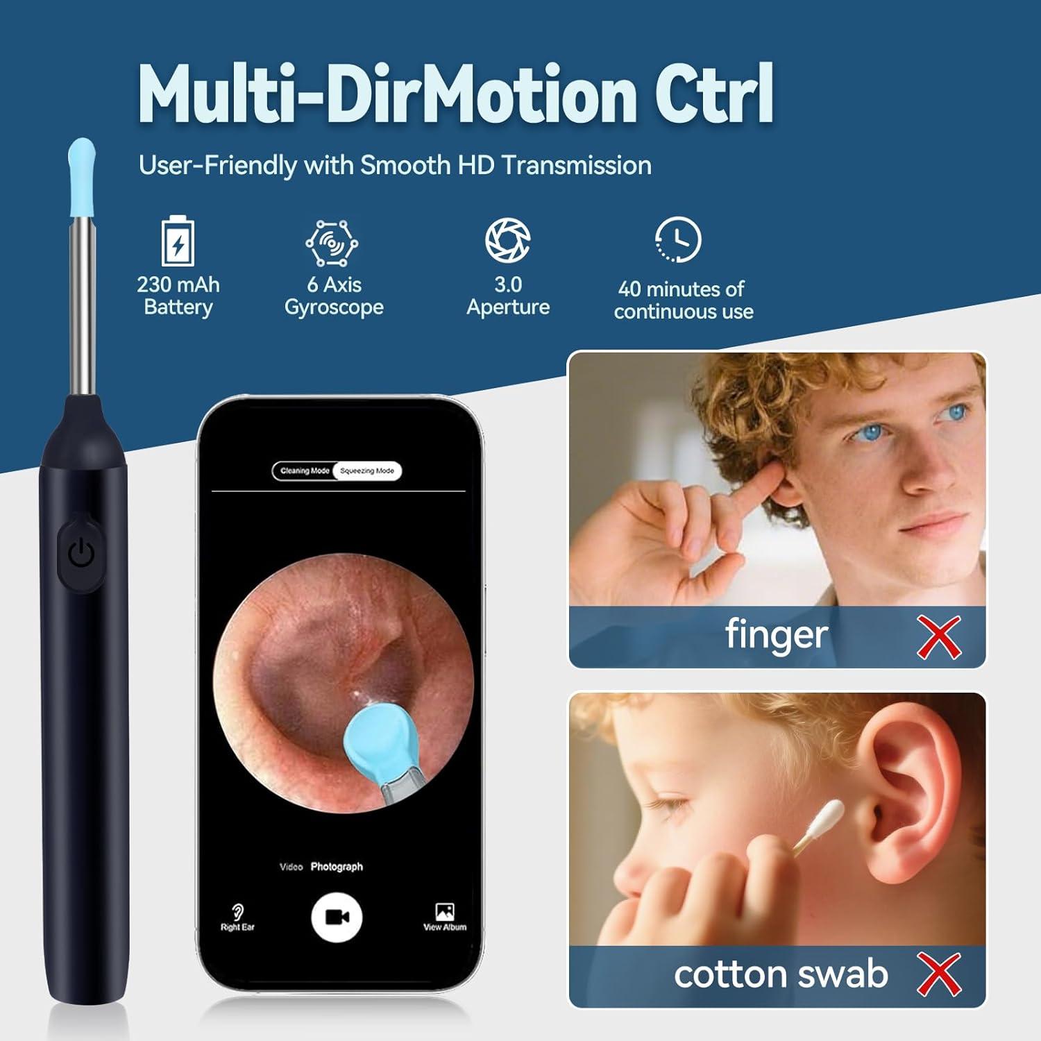 Kit de Eliminación de Cerumen Herolland con Cámara 7 Piezas