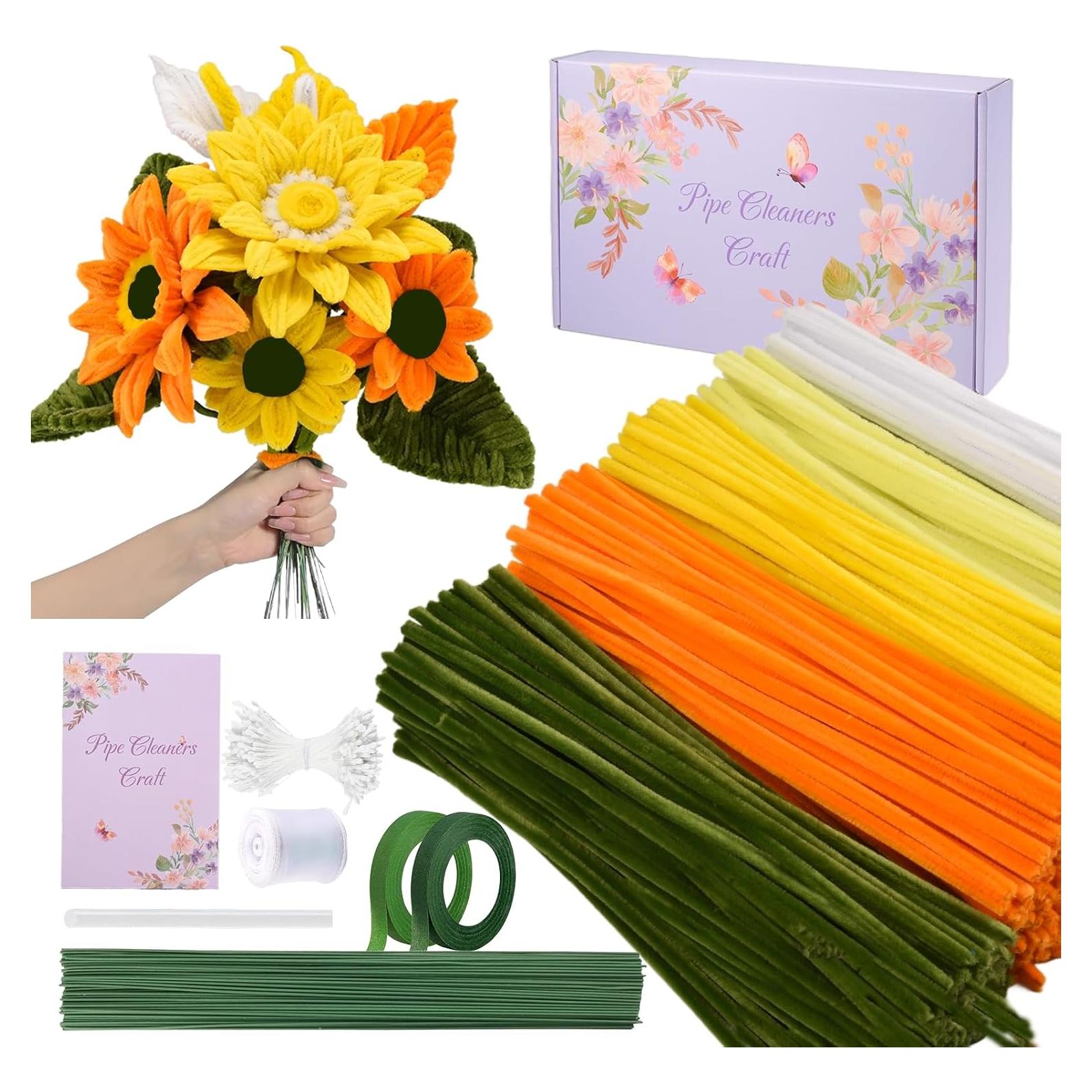 Juego de 400 Limpiapipas Girasol LansinLife para Manualidades