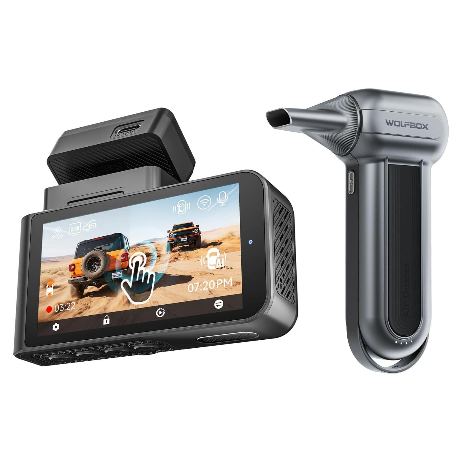 Soplador de Aire Eléctrico WOLFBOX MF100 y Cámara Dash X3 2.5K