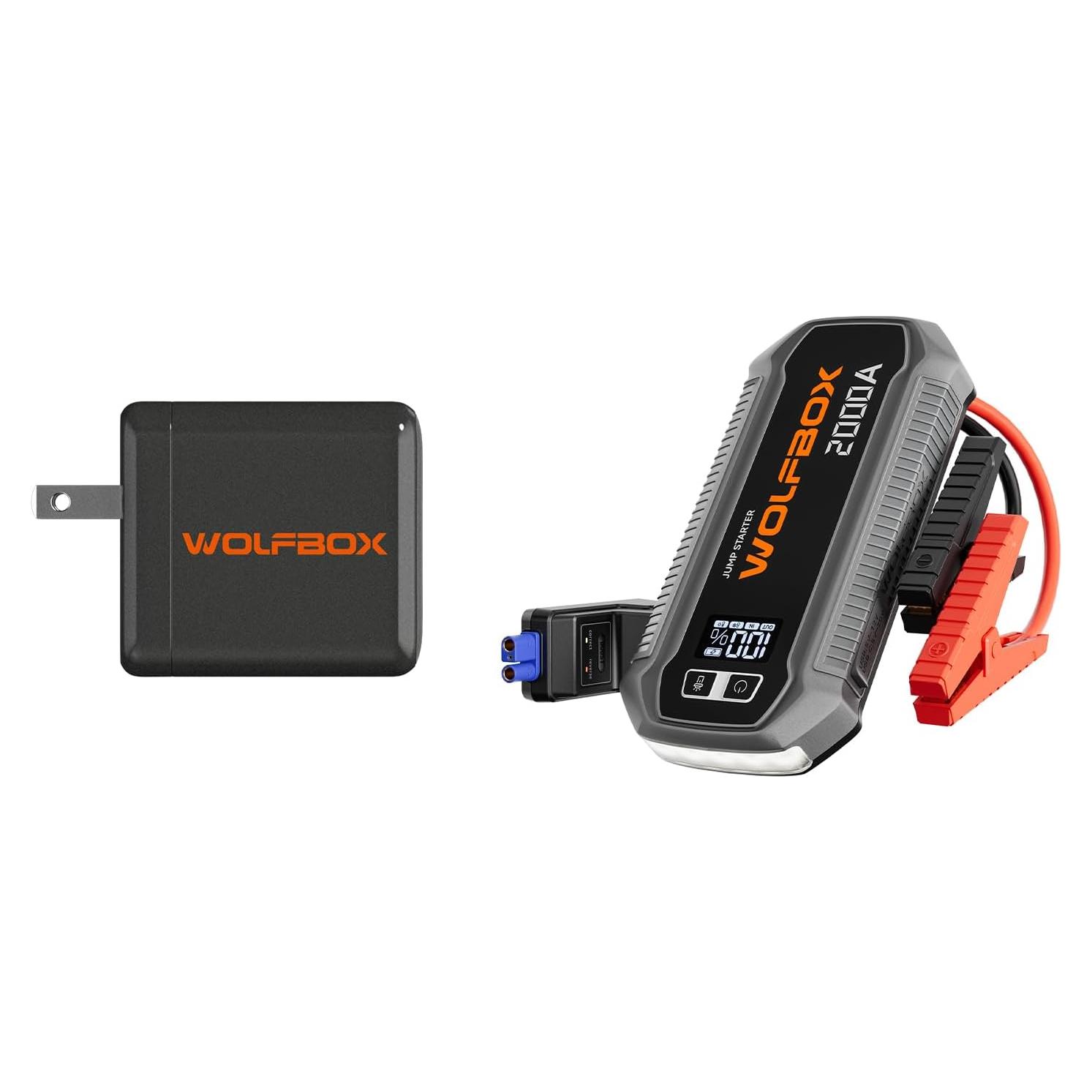 Cargador USB C 65W + Arrancador de Salto 2000A WOLFBOX